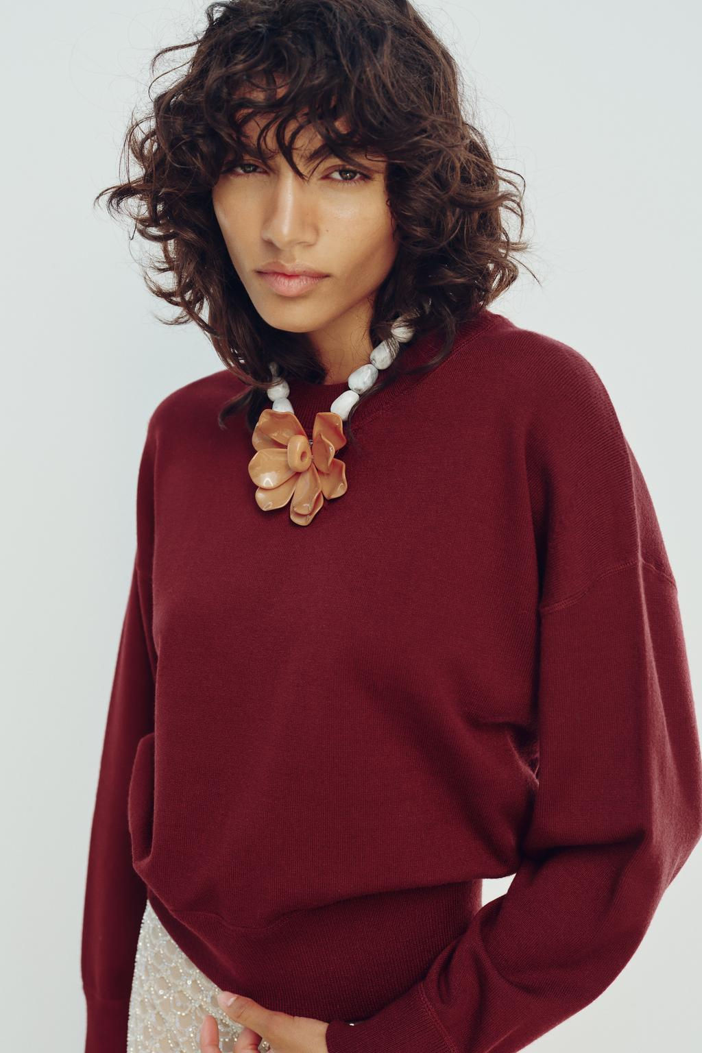 BASIC PLAIN KNIT SWEATSHIRT - Zara фото 11