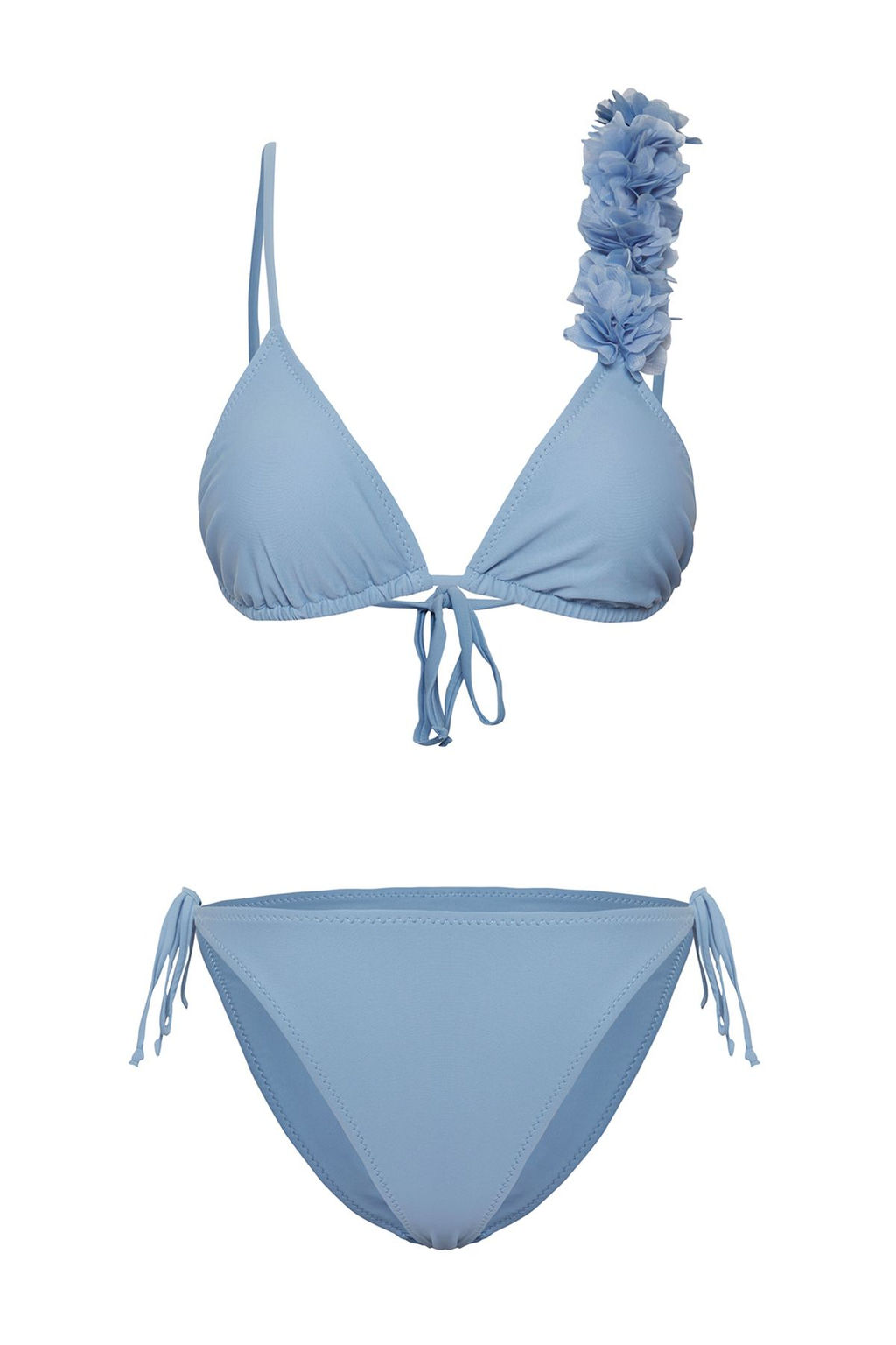 TRENDYOLMILLA Siyah Ucgen Cicek Aplikeli Regular Bikini Tak?m? TBESS25BT00081 фото 9