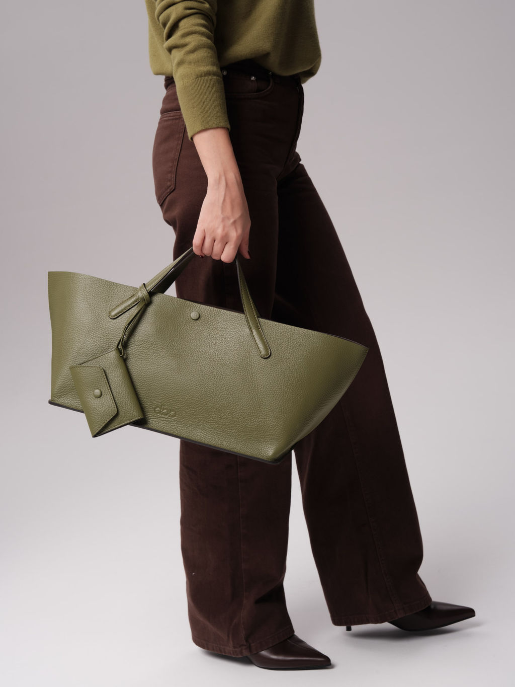 Женская кожаная сумка Dari DBR 31136 зеленая водоросль  фото 10