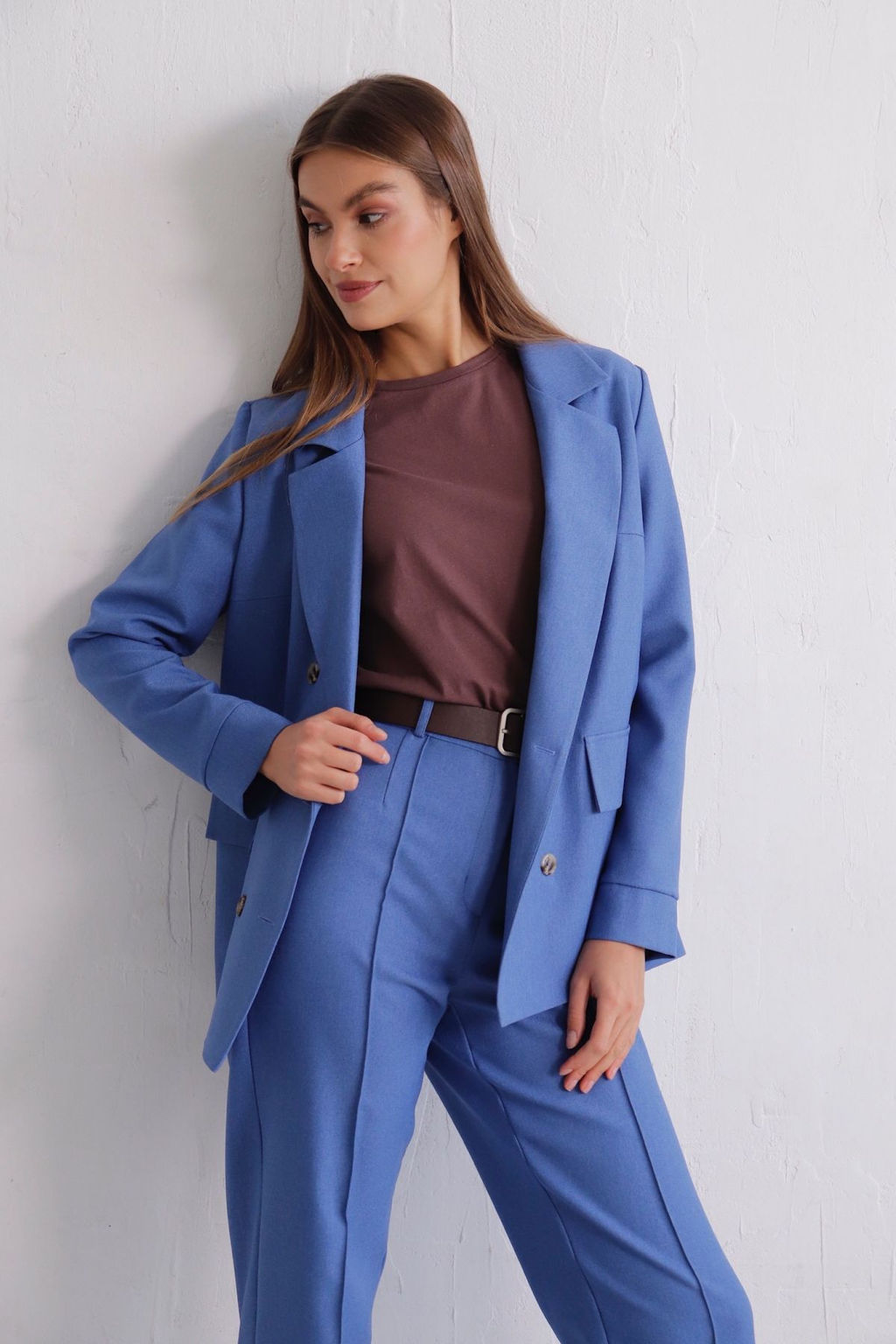 11834 Брюки со стрелками голубые - Martichelli фото 34