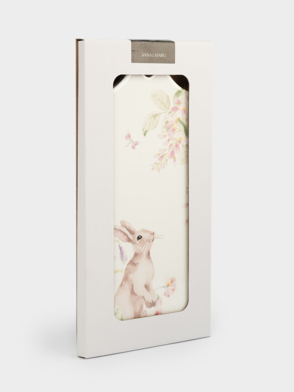 Подставка под горячее, 14x28 см, керамика/пробка, белая, Кролик в цветах, Flower Rabbit - Anna lafarg фото 5