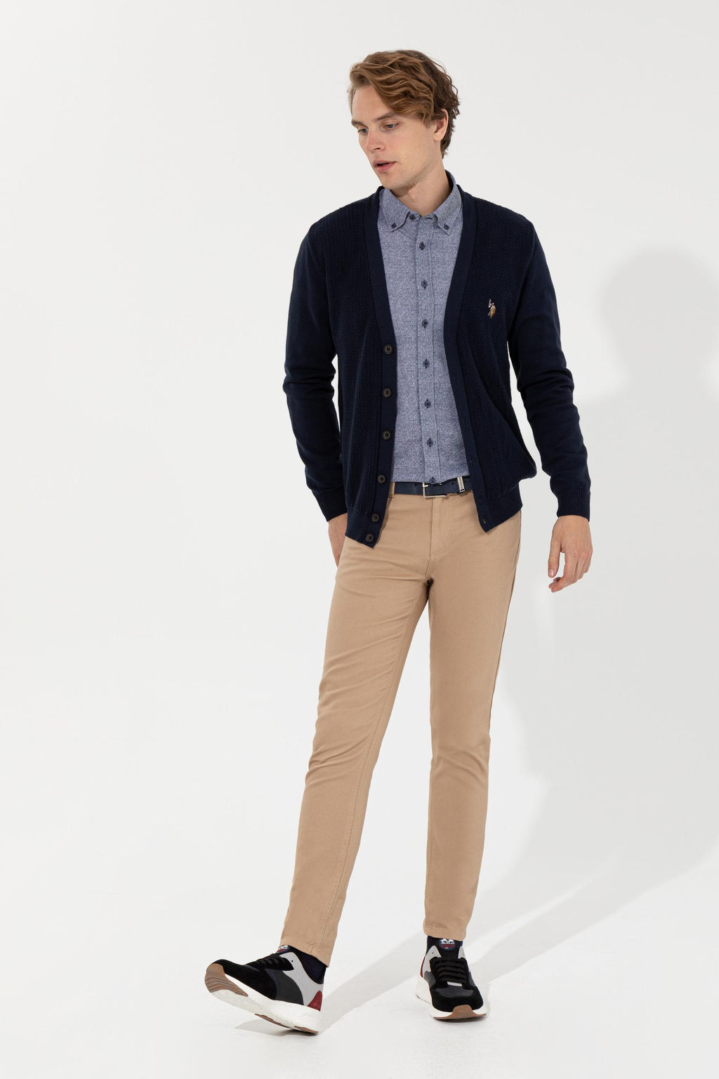 Мужской темно-синий базовый трикотажный кардиган Неожиданная скидка в корзине - U.s. polo assn фото 10