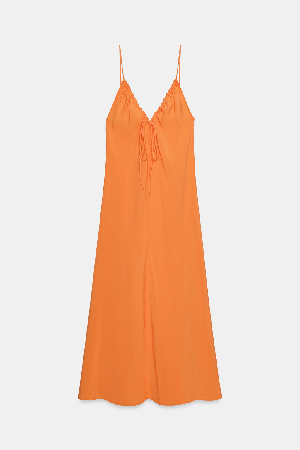 VESTIDO MIDI FLUIDO LAZADA / Naranja - Zara фото 5