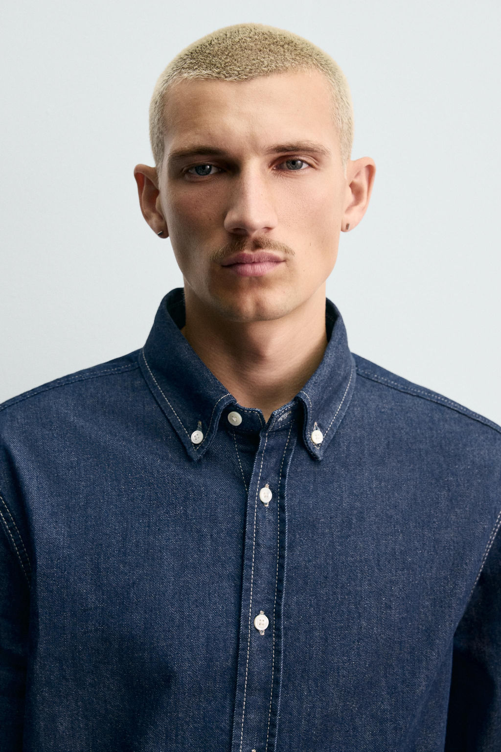 COTTON - CASHMERE DENIM SHIRT - Zara фото 5