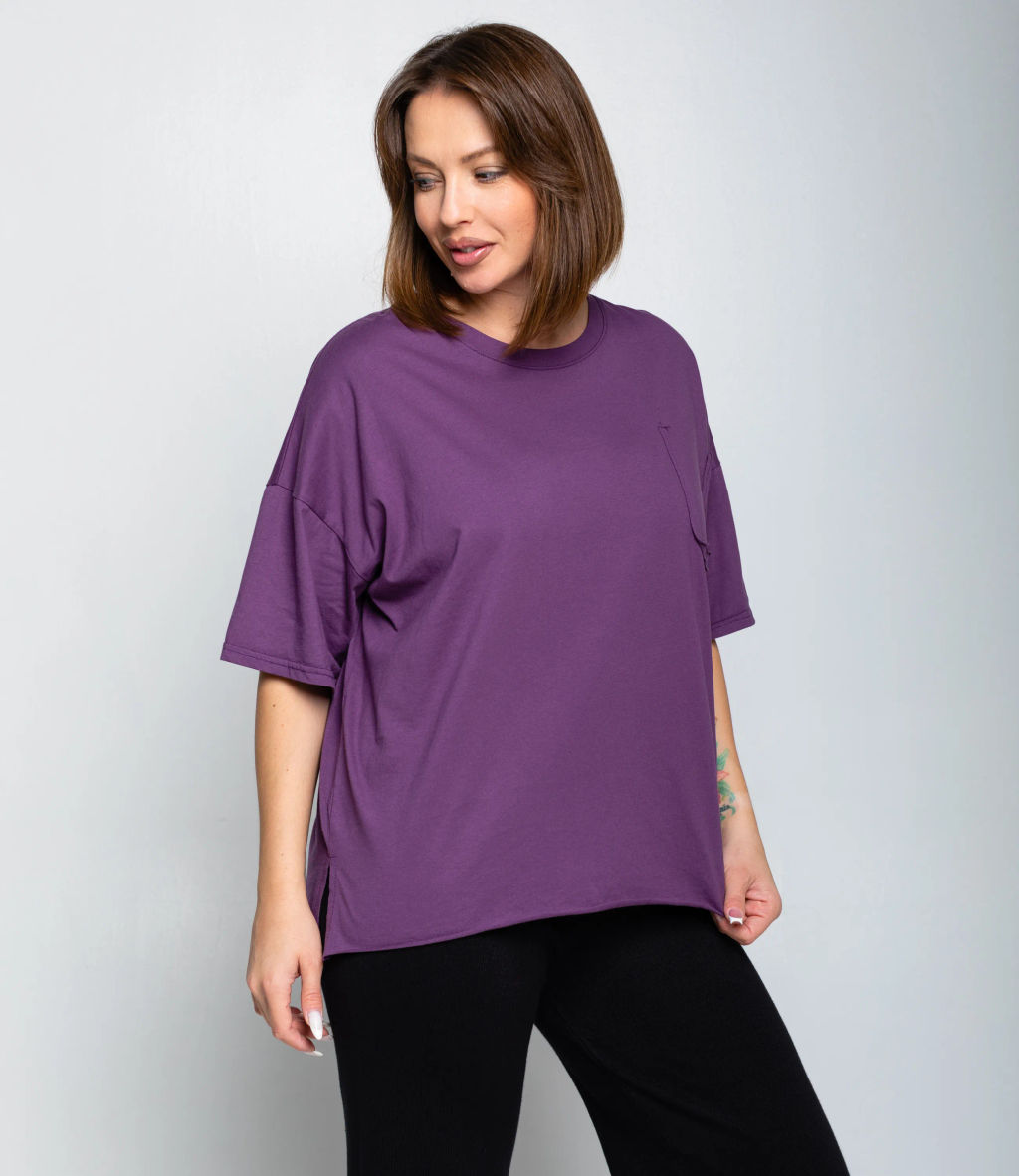 Футболка #КТ1612 (1), фиолетовый - Dommod фото 2