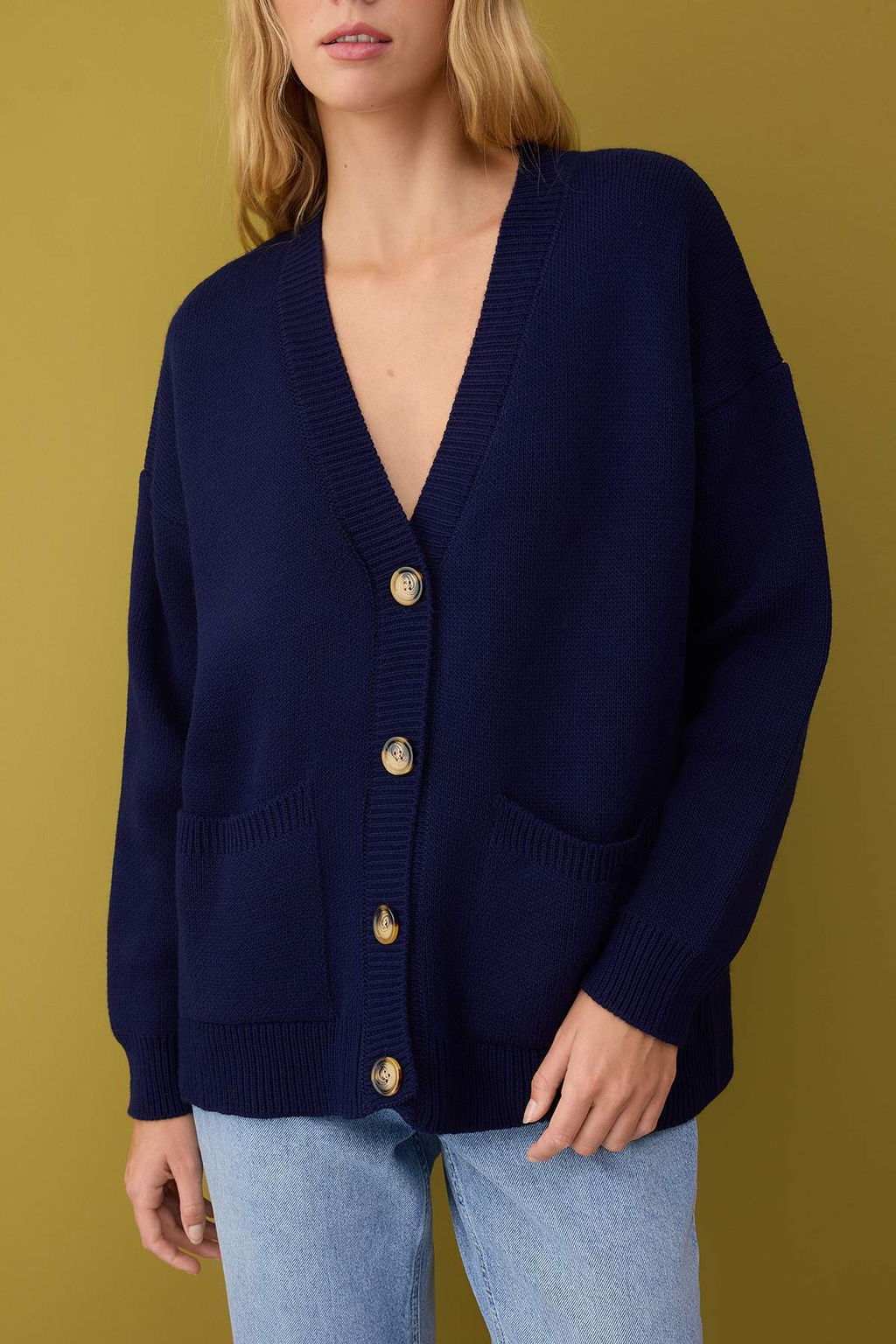 Lacivert Genis Kal?p Basic Triko H?rka TWOAW26HI00205 - Trendyolmilla фото 11