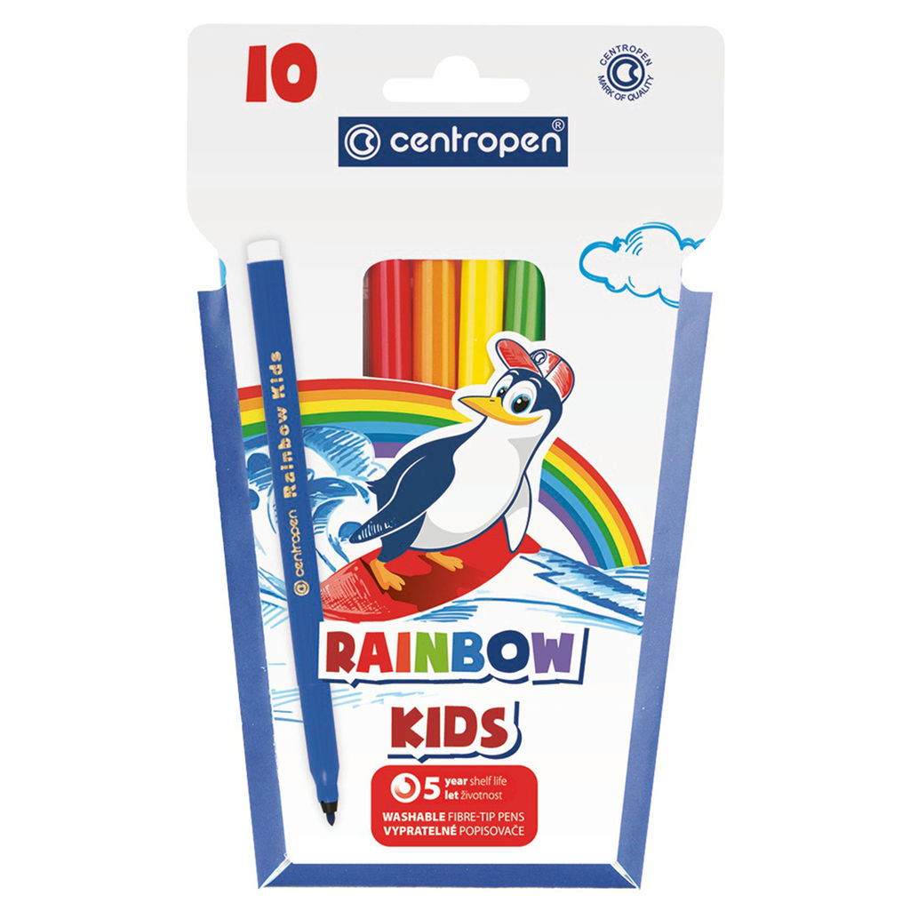 Centropen Набор цветных фломастеров RAINBOW KIDS PA 7550/10 10 цв 7550/10- 7 7550 1002