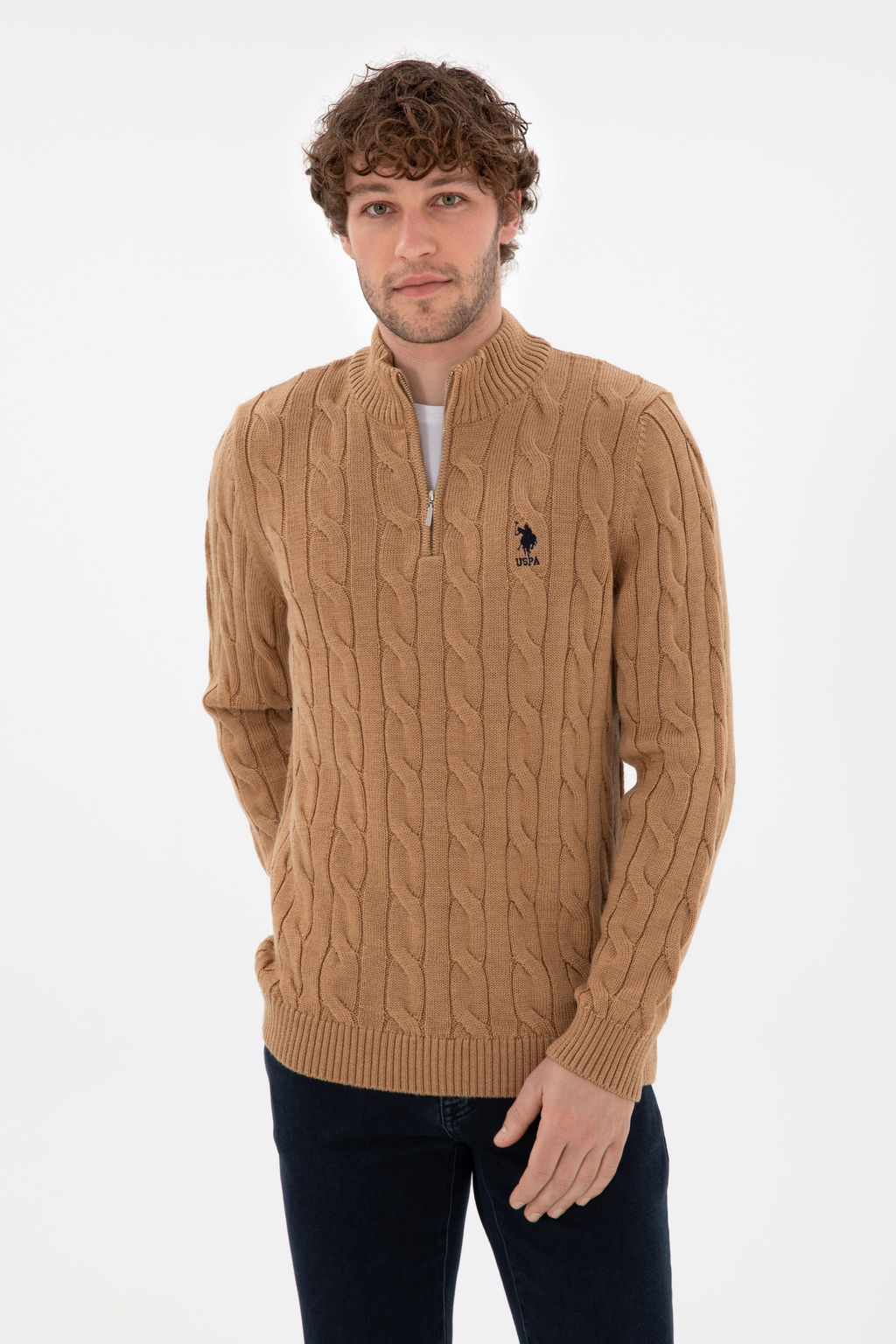 Erkek Camel Melanj Kazak - U.s. polo assn фото 3