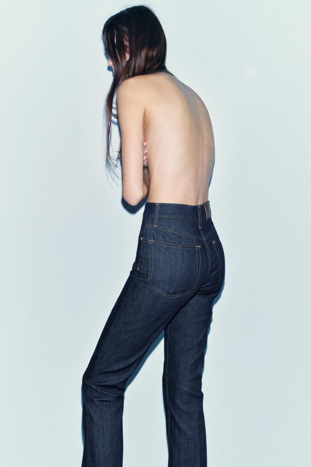 ZW COLLECTION BOOTCUT HIGH-WAIST CROPPED JEANS - Zara фото 4