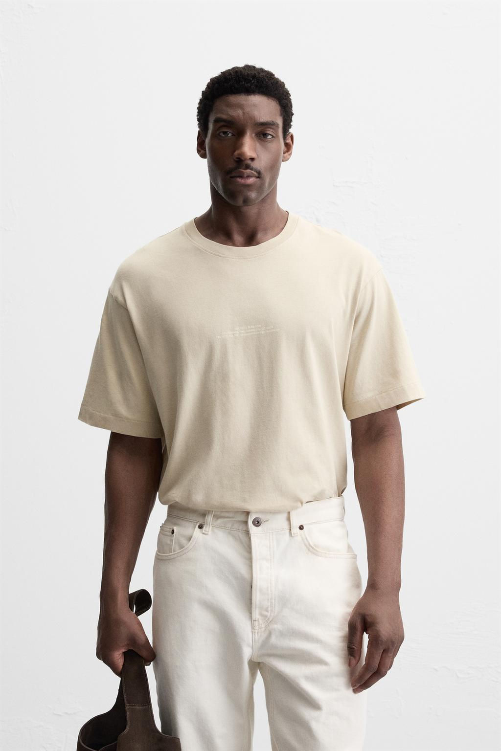 T-SHIRT WITH EMBROIDERED SLOGAN - Zara фото 2