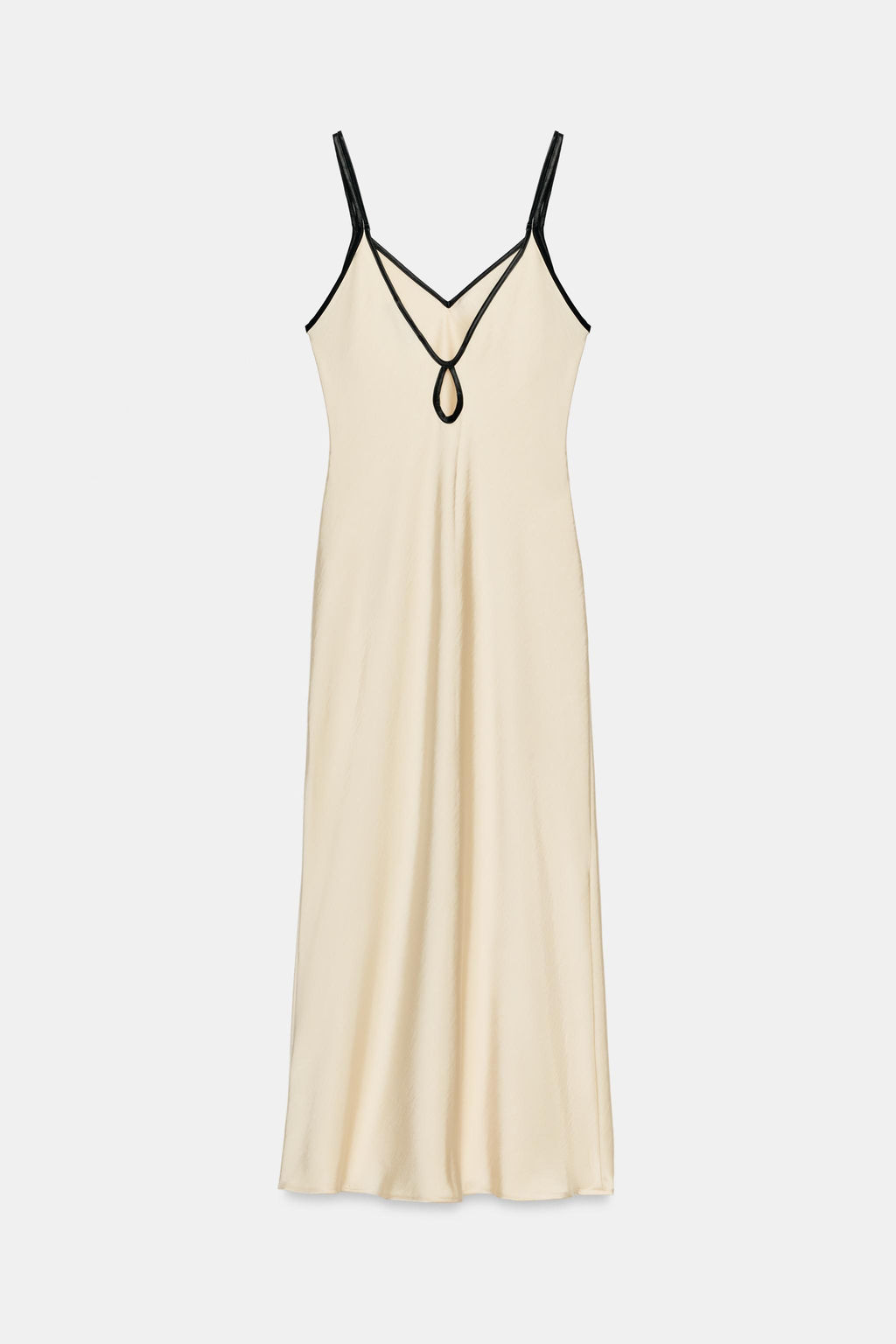 VESTIDO MIDI SATINADO VIVOS CONTRASTE / Beige - Zara фото 7