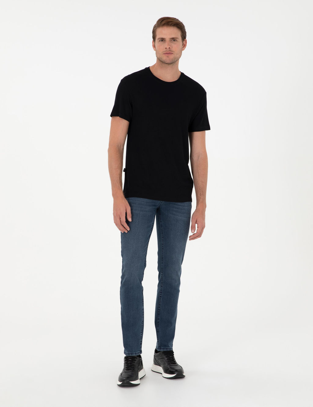 Siyah Slim Fit Basic Ti__rt