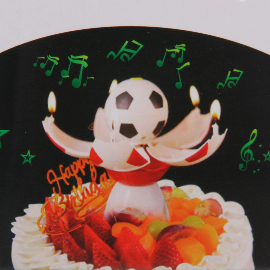 Цена за 2 шт. Свеча для торта раскрывающийся цветок "Мяч" (5 свечей), Красный