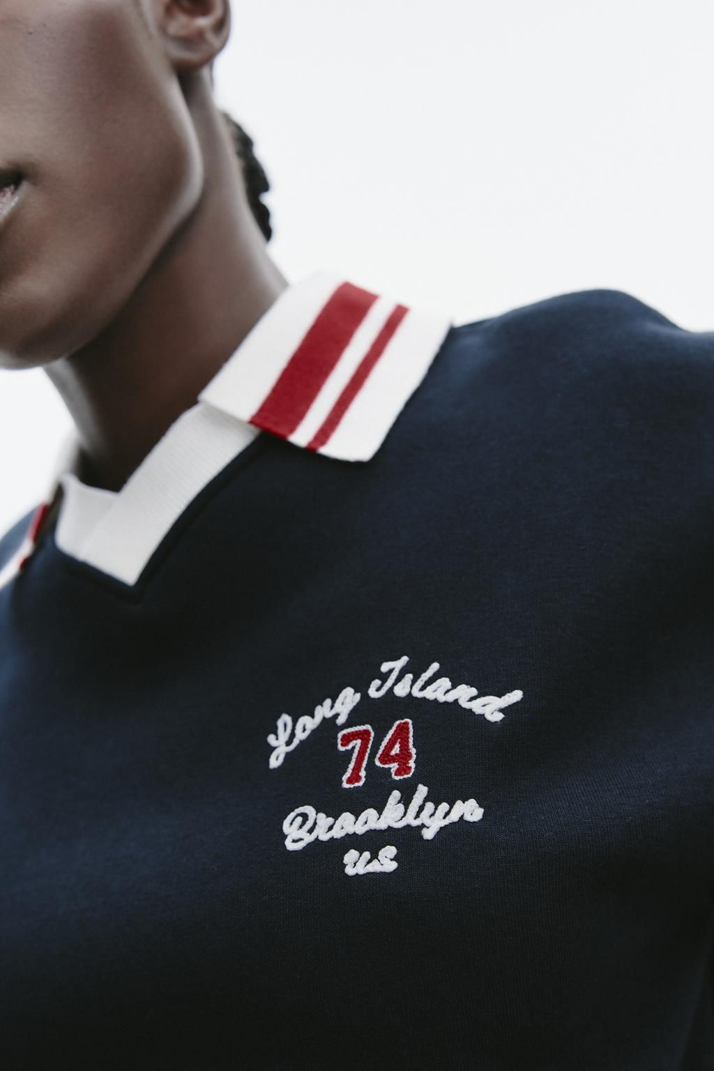 EMBROIDERED POLO SWEATSHIRT - Zara фото 2