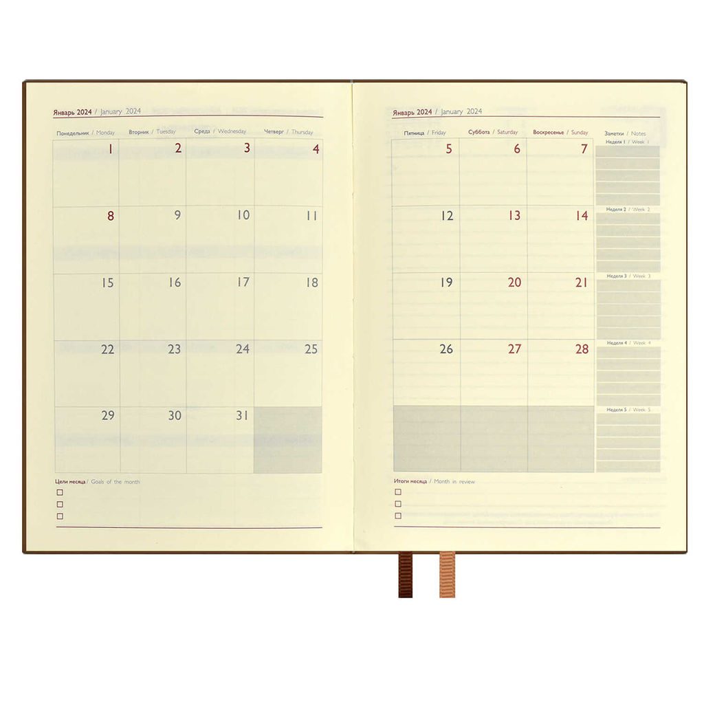 Ежедневник датированный 2024 ESCALADA, А6+, 176 л., арт. 63811/ 15 ГОУТСКИН КОРИЧНЕВЫЙ  фото 8
