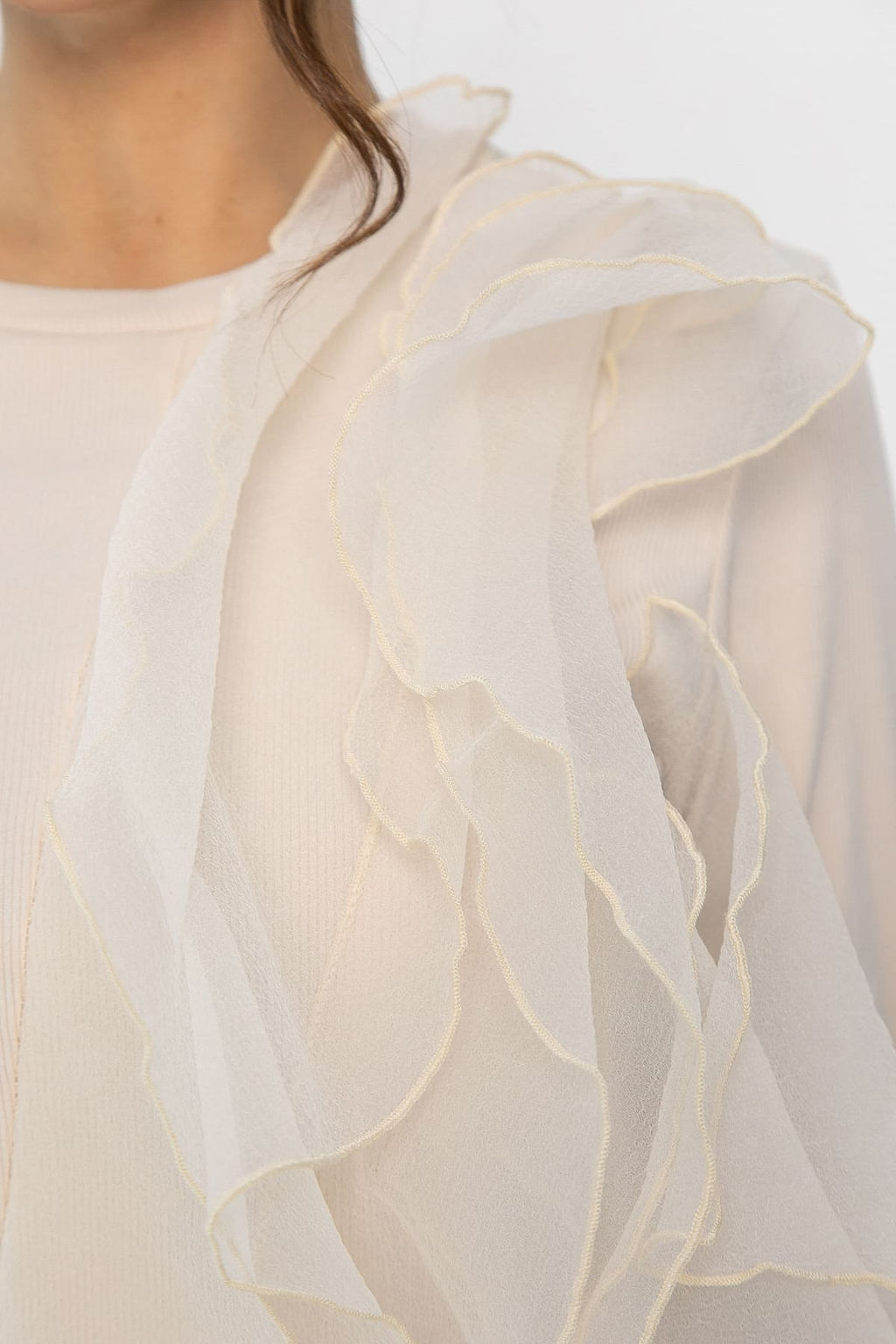 Блуза Риана (трикотаж Лапша и органза) - Lt collection фото 5