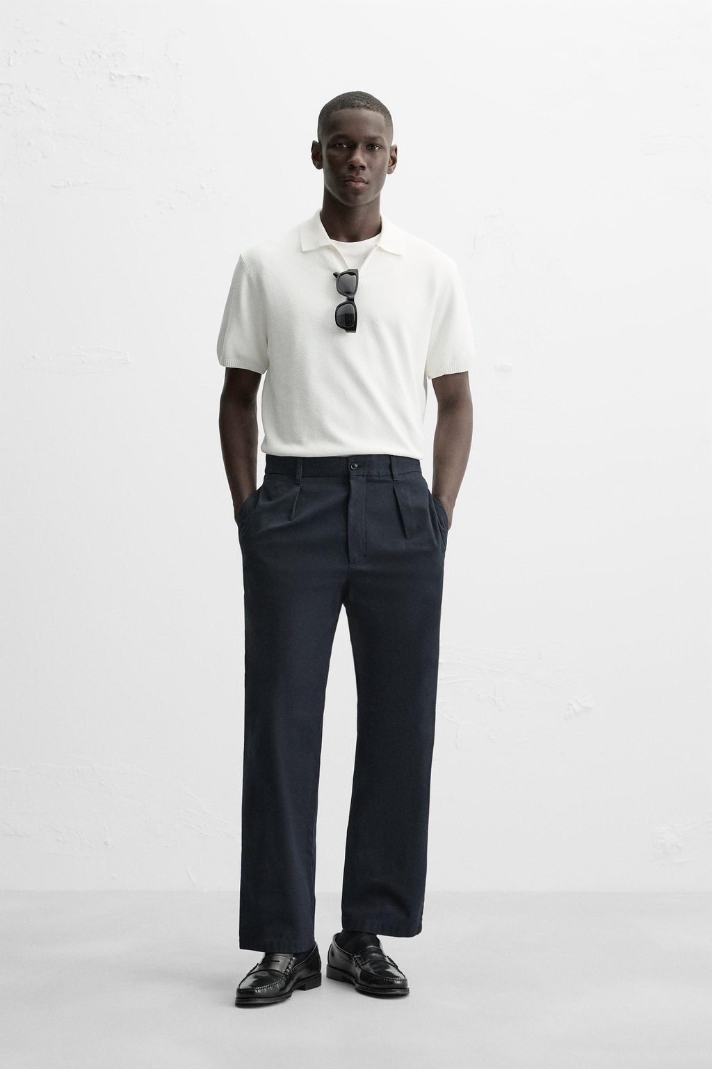 TEXTURED KNIT POLO SHIRT