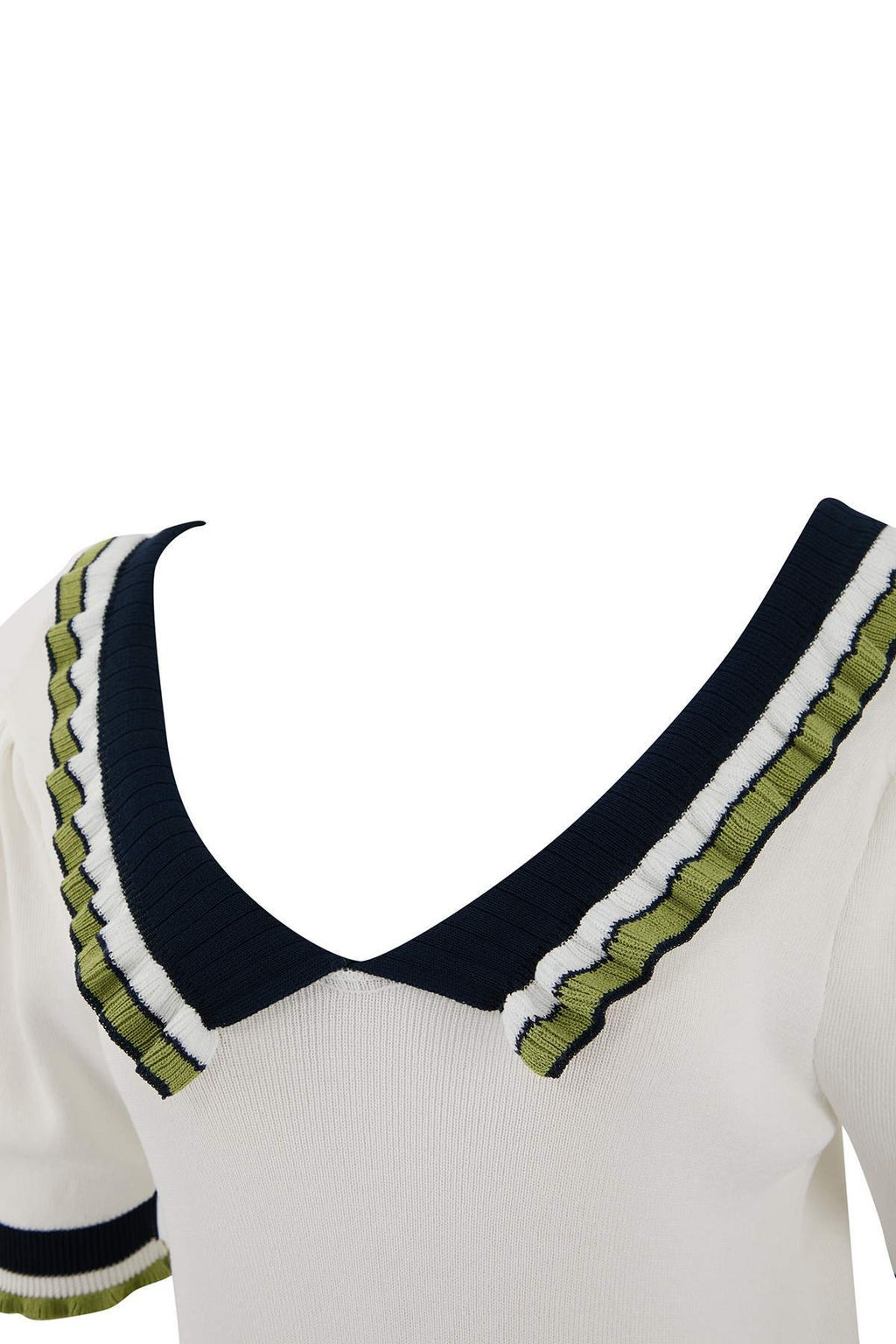 Ekru Renk Bloklu Yaka ve Kol Detayl? Triko Bluz TWOSS26BZ00134 - Trendyolmilla фото 6