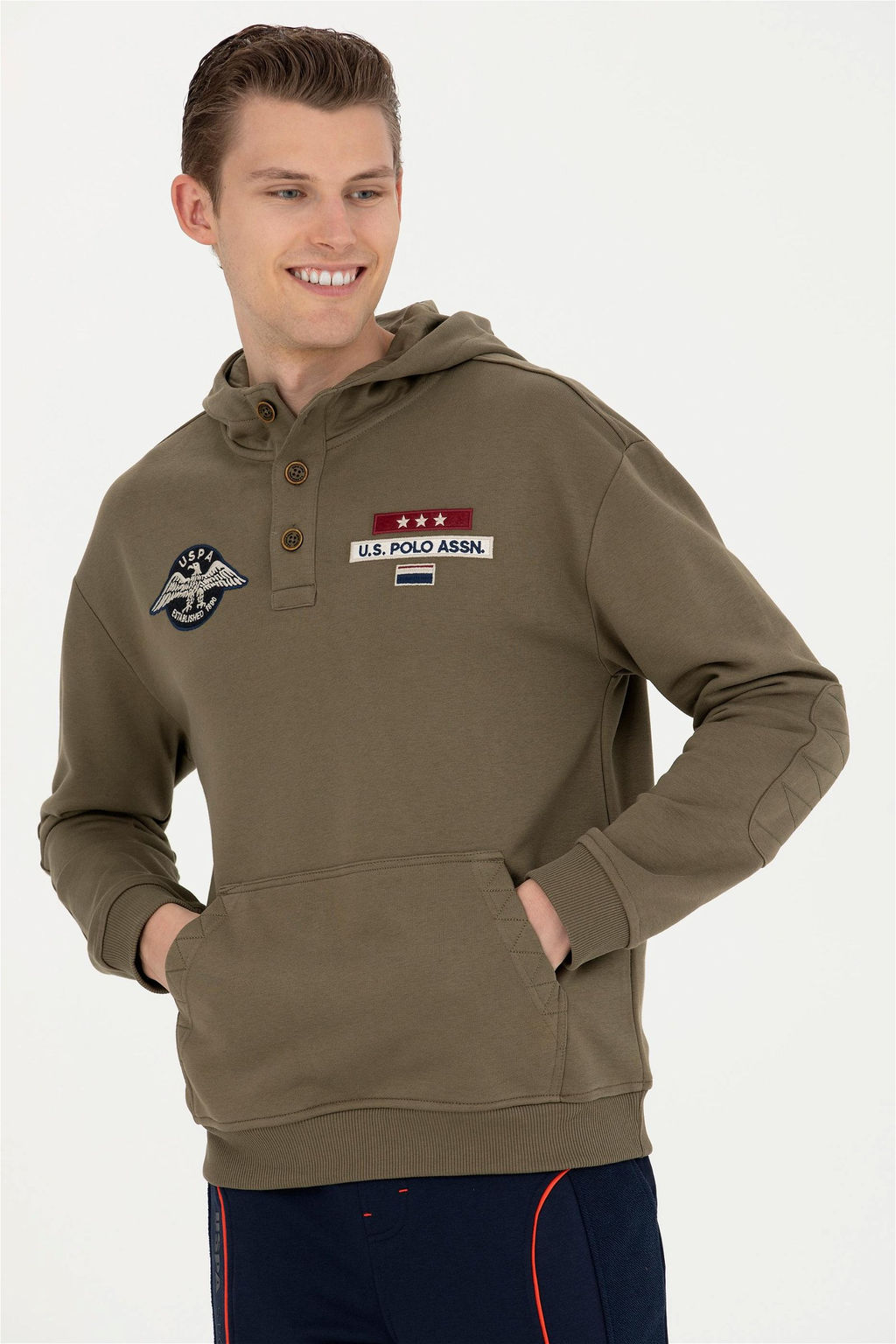 Мужской свитшот цвета хаки - U.s. polo assn фото 3