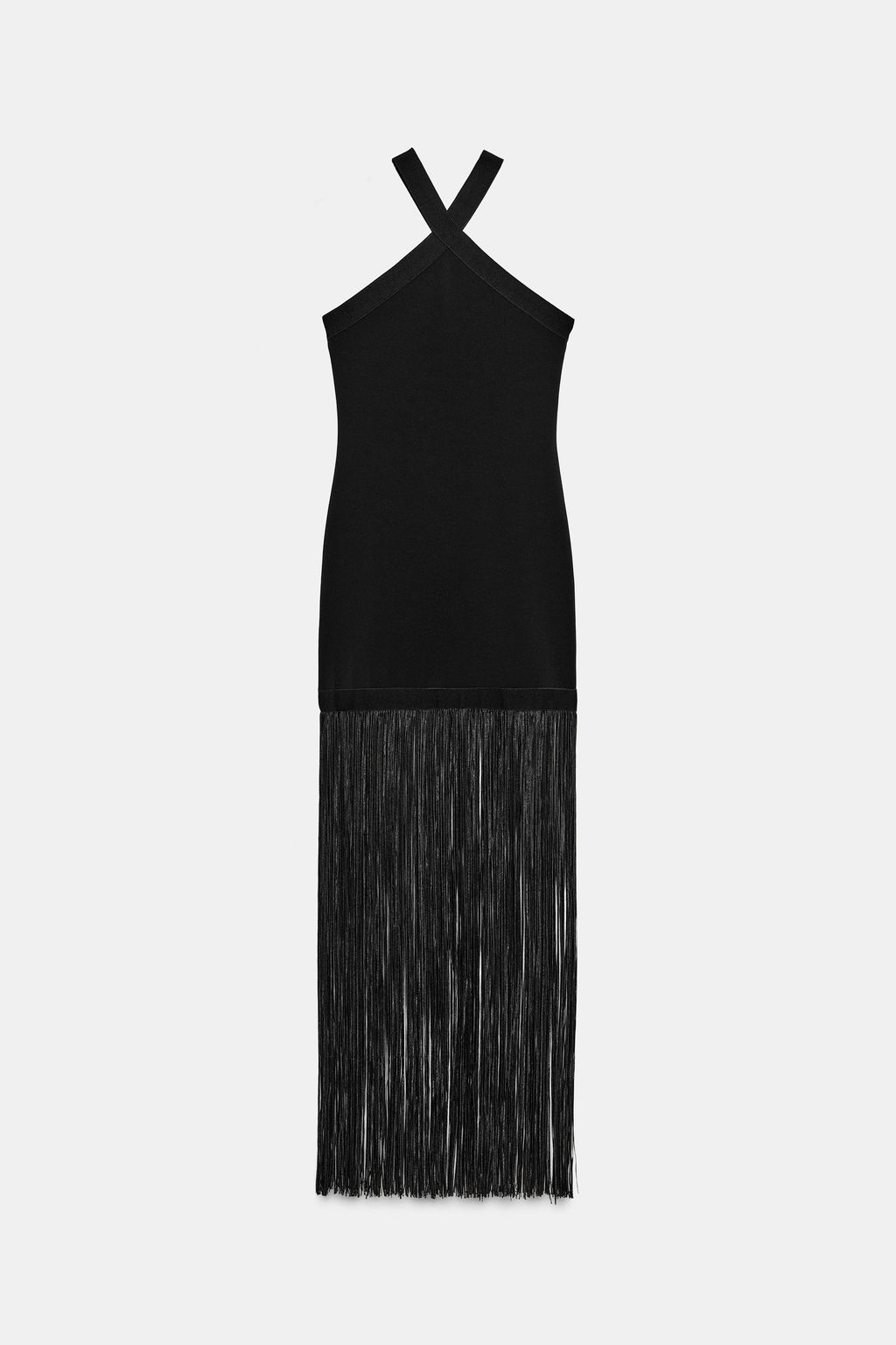 STRETCH LONG DRESS WITH FRINGING - Zara фото 10