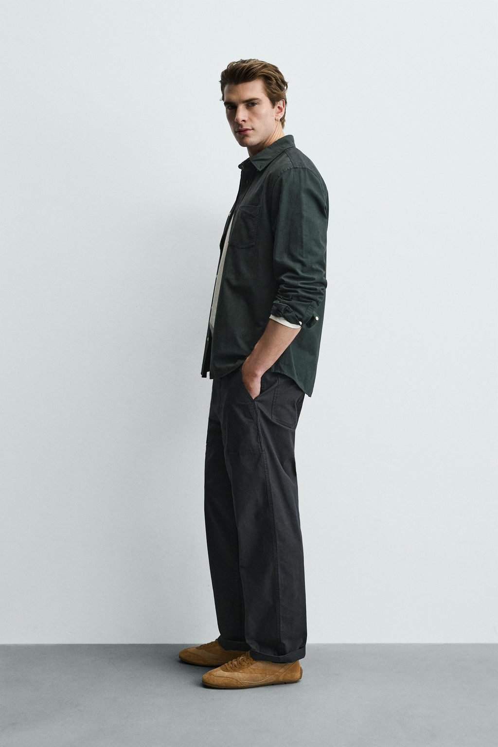CAMISA REGULAR FIT OXFORD / Botella - Zara фото 4
