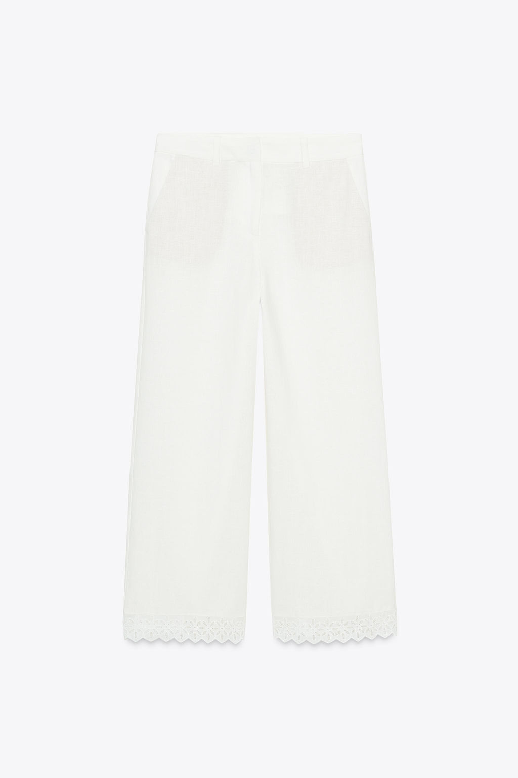 RAMIE TROUSERS WITH LACE TRIM