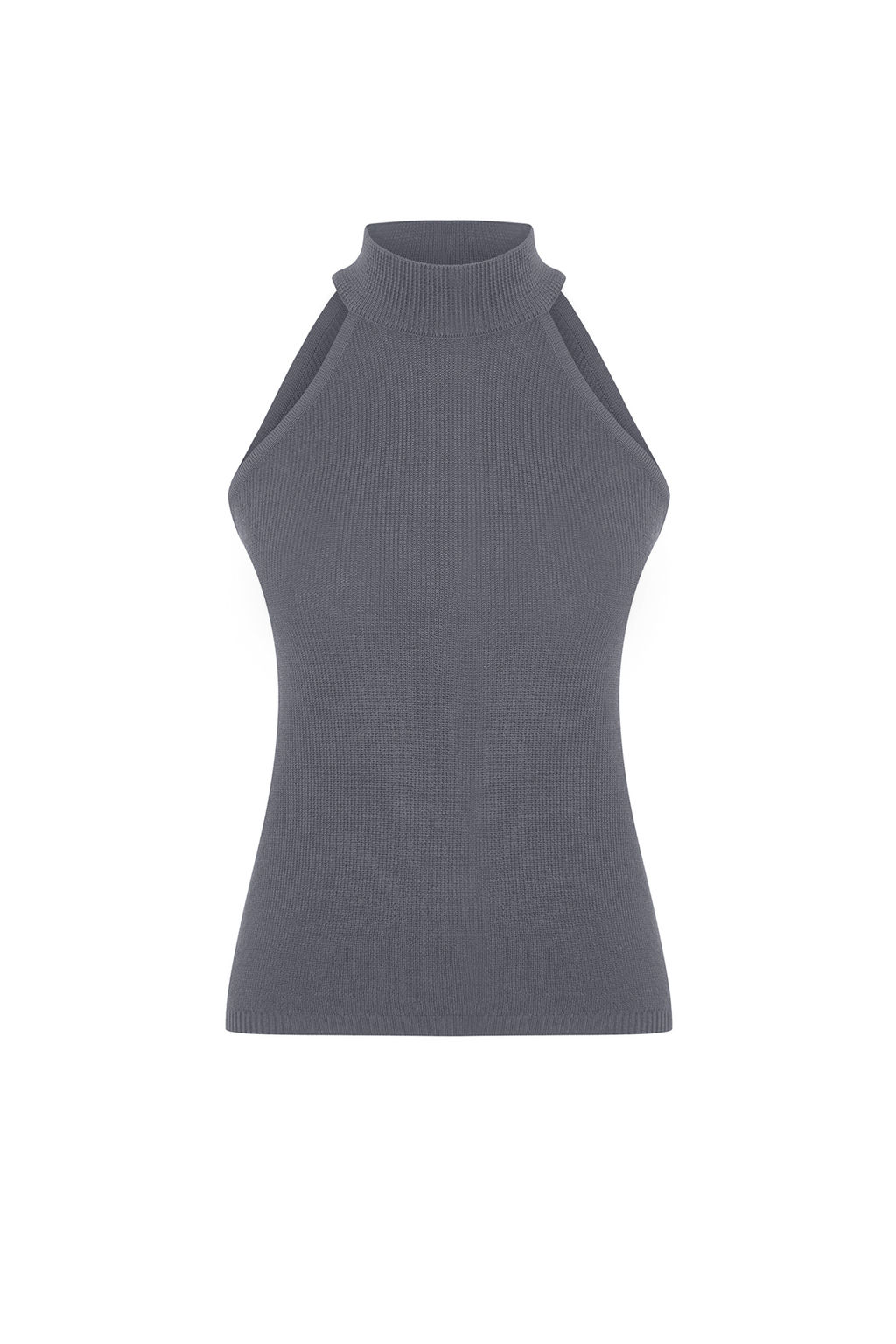 Antrasit Halter Yaka Basic Triko Bluz TWOSS24BZ00150 - Trendyolmilla фото 7