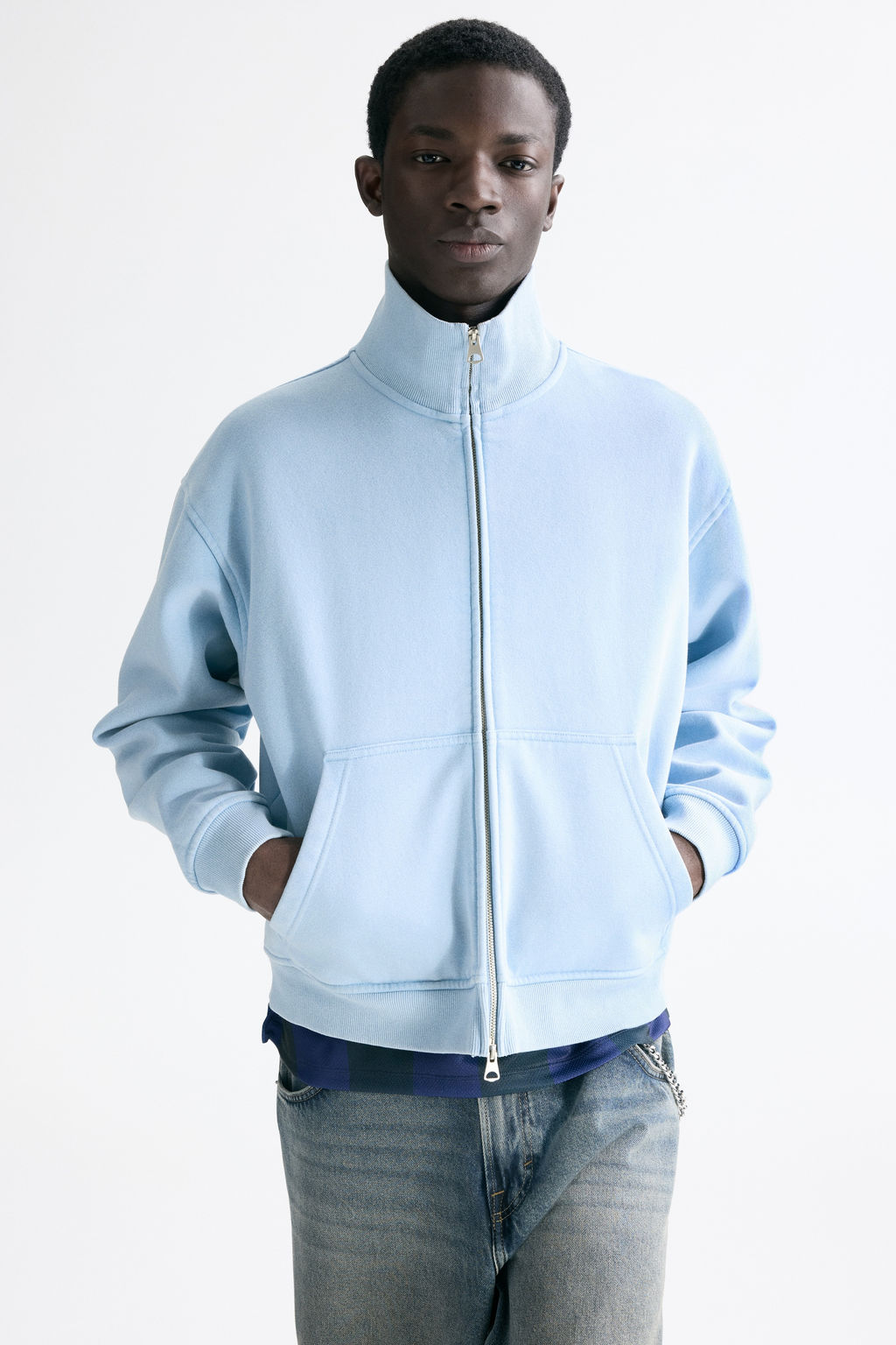 Chaqueta sudadera boxy con cremallera Loose Fit - H&m фото 7