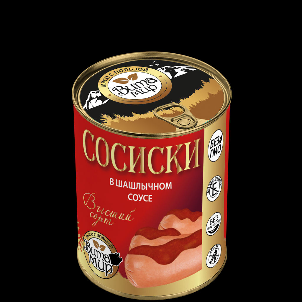 Сосиски в шашлычном соусе высший сорт ВитаМир, 340г