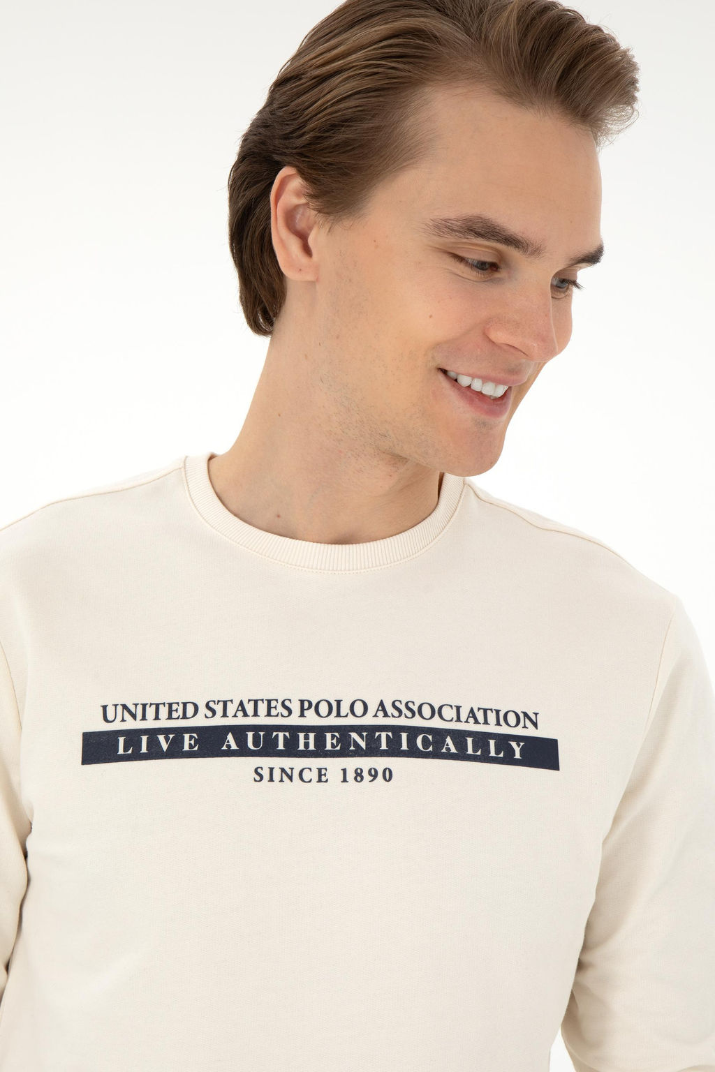 Мужской кремовый свитшот Неожиданная скидка в корзине - U.s. polo assn фото 2