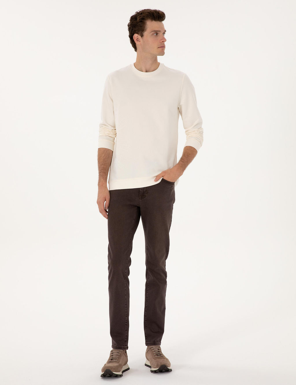 Ekru Regular Fit Sweatshirt - Pierre cardin фото 4