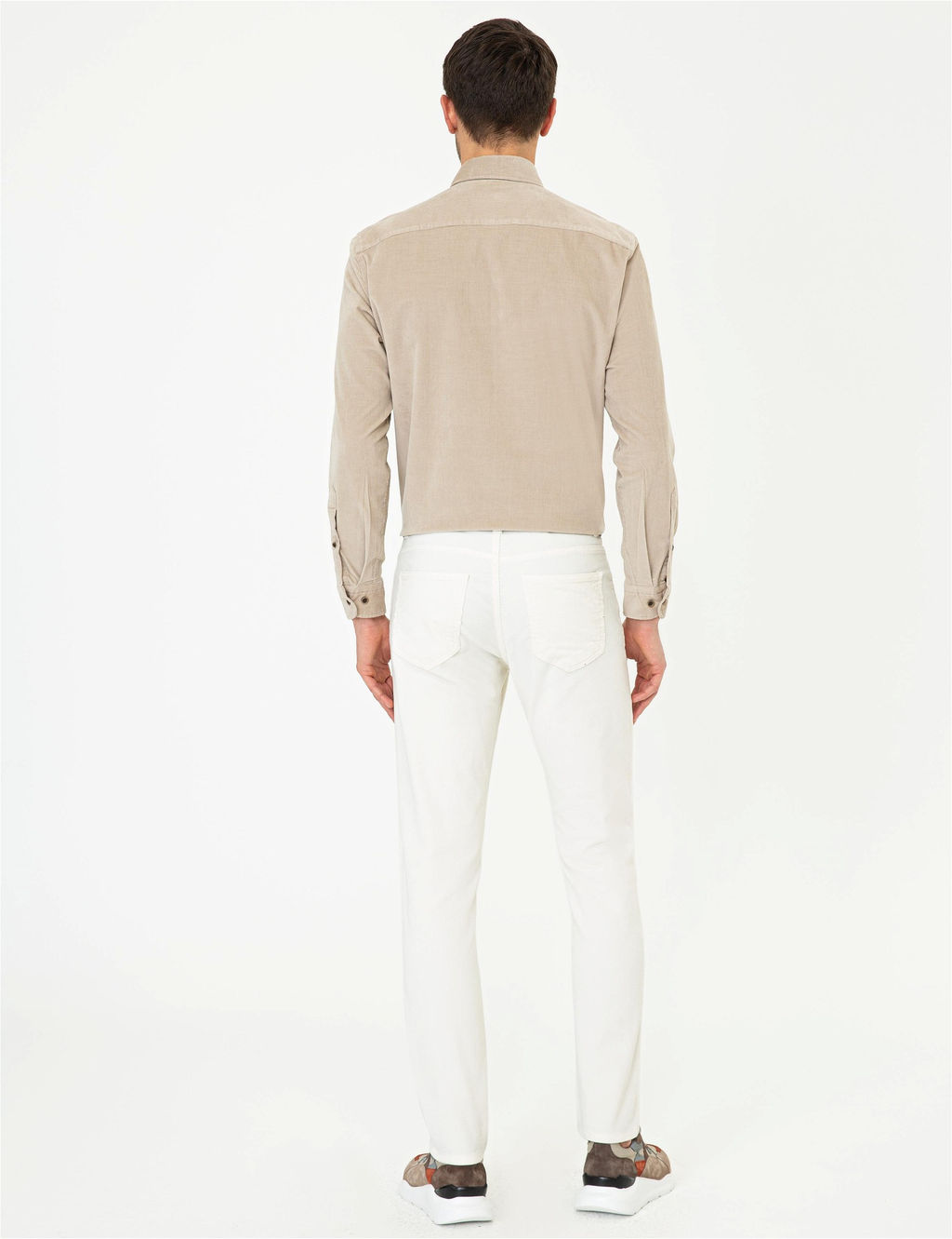 Ekru Slim Fit Kadife Kanvas Pantolon - Pierre cardin фото 3