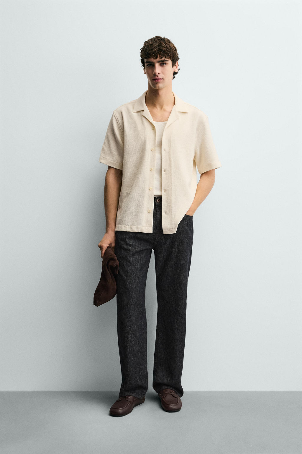 JACQUARD SHIRT WITH RUFFLE TRIM - Zara фото 9