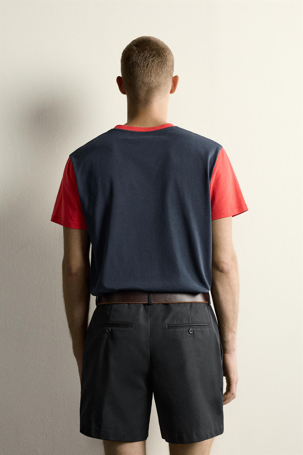 CAMISETA REGULAR FIT COLOR BLOCK / rojo/marino - Zara фото 3