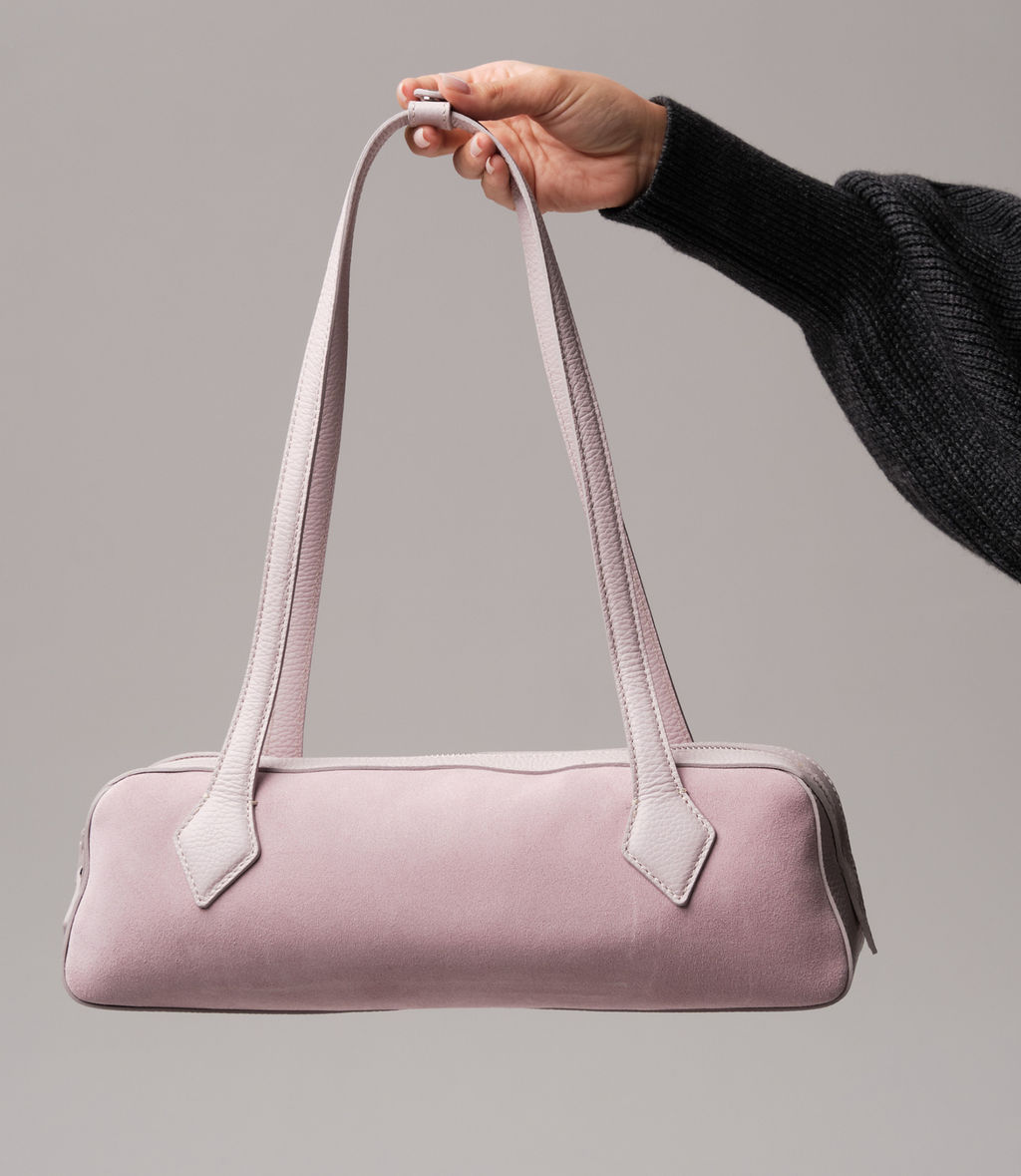 Сумка багет на плечо Deboro 31129 розовый дым