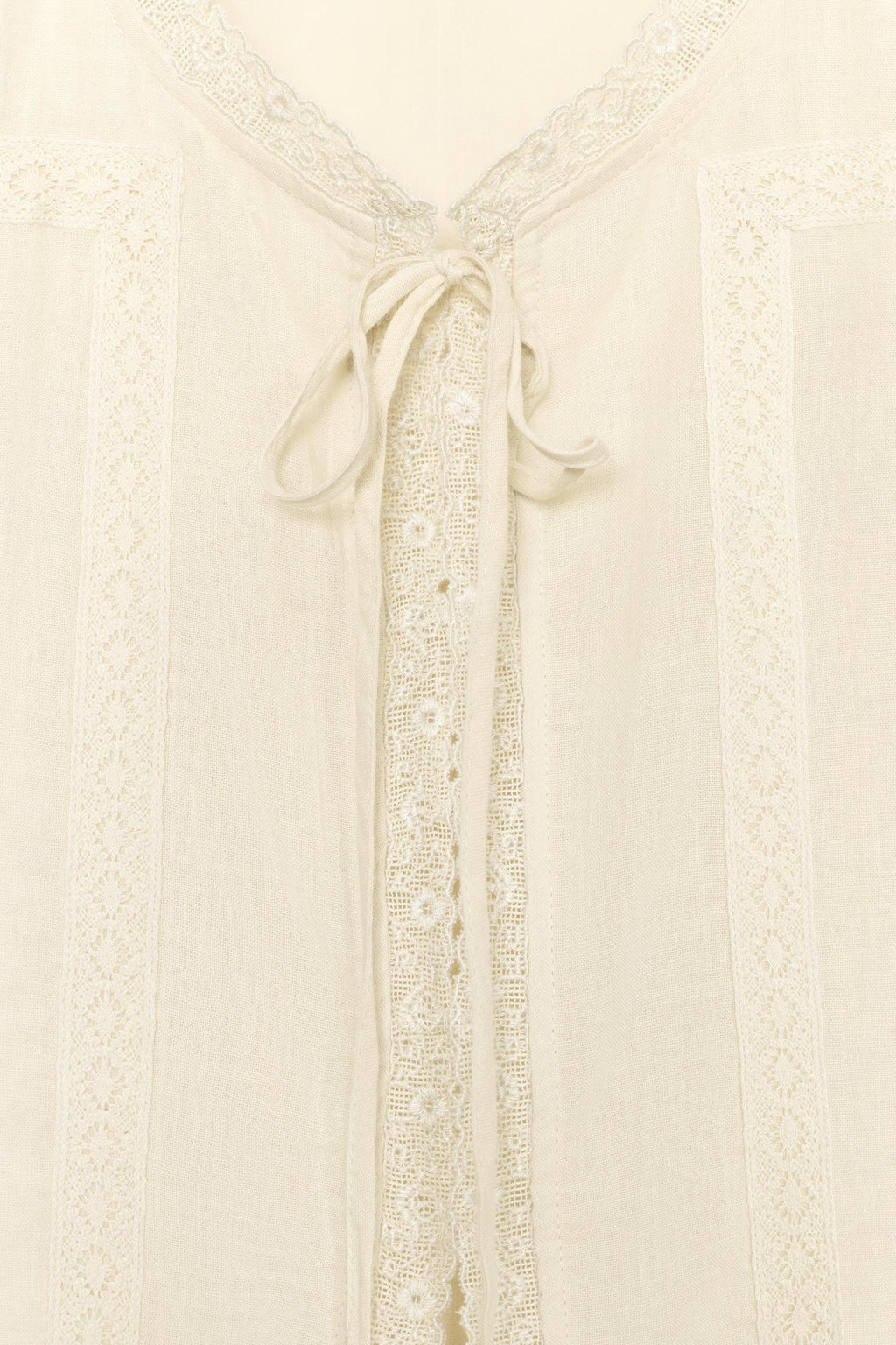 CAMISA GASA BORDADOS / Crema - Zara фото 7