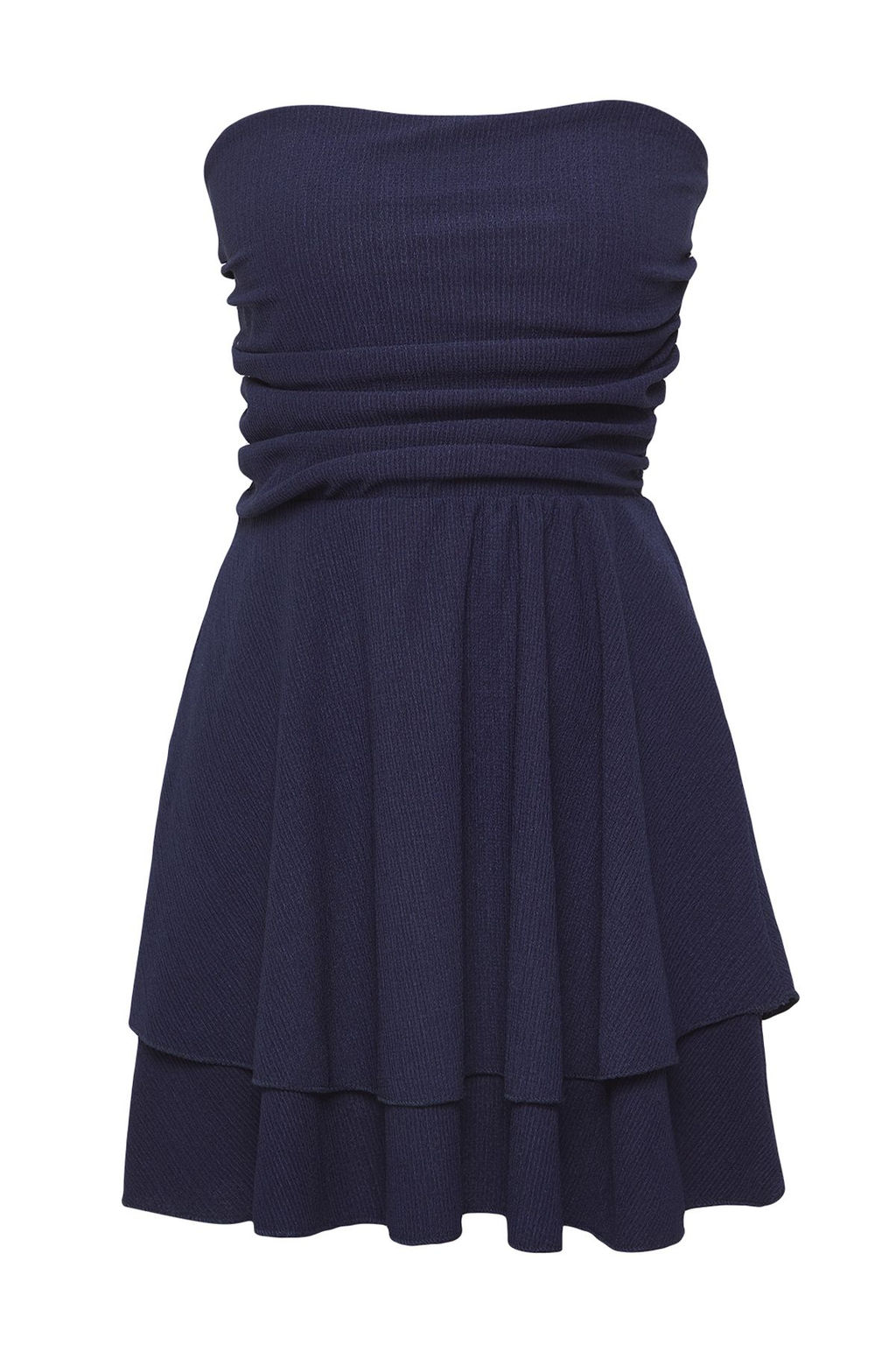 Lacivert Straplez Skater/Belden Ac?lan Fitilli Esnek Mini Orme Elbise TWOSS25EL00667 - Trendyolmilla фото 5