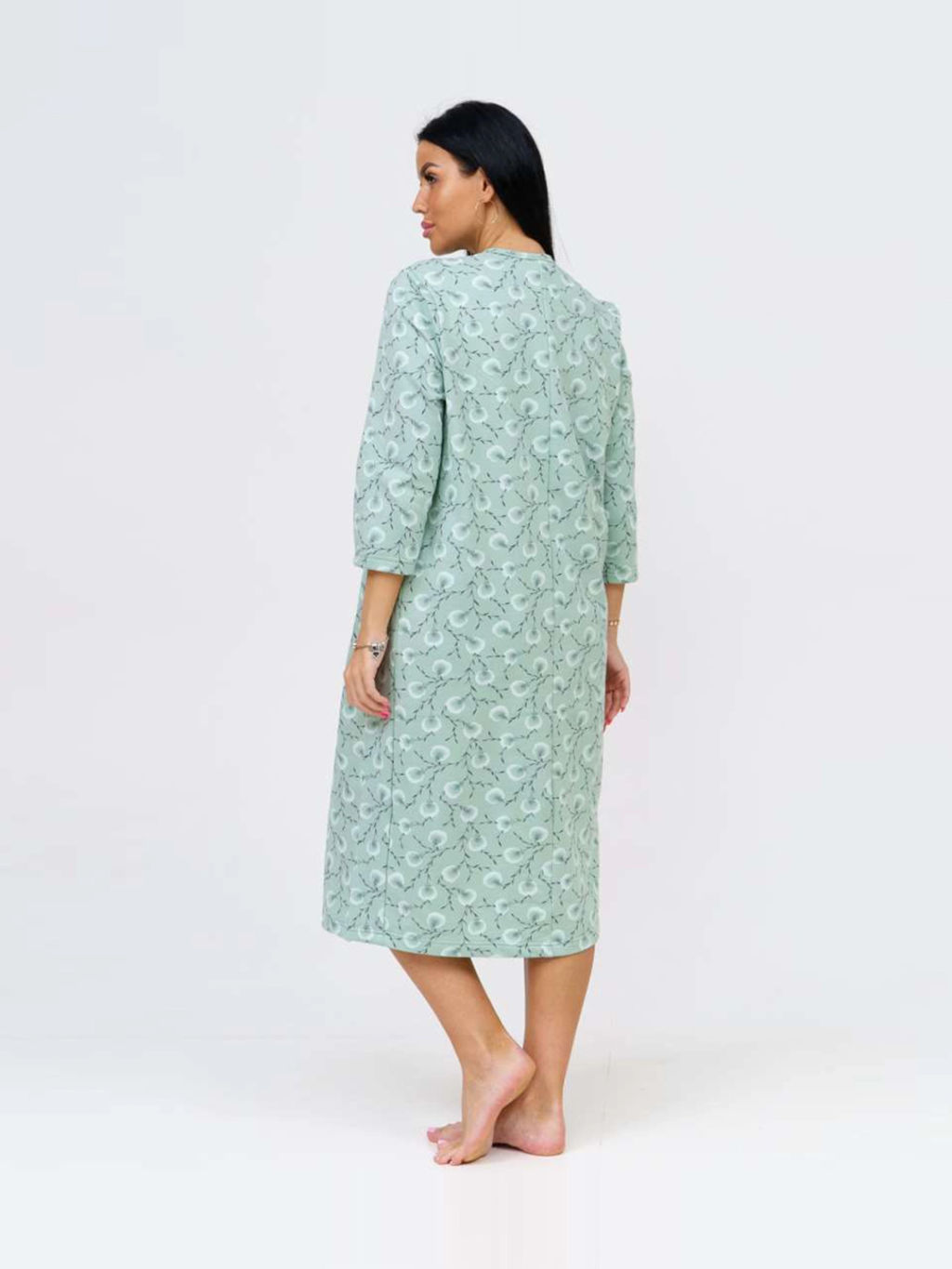 Ночная сорочка женская, цвет зеленый белый