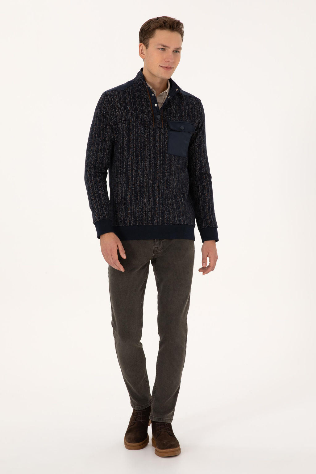 Erkek Regular Fit Bisiklet Yaka Lacivert Sweatshirt - U.s. polo assn фото 4