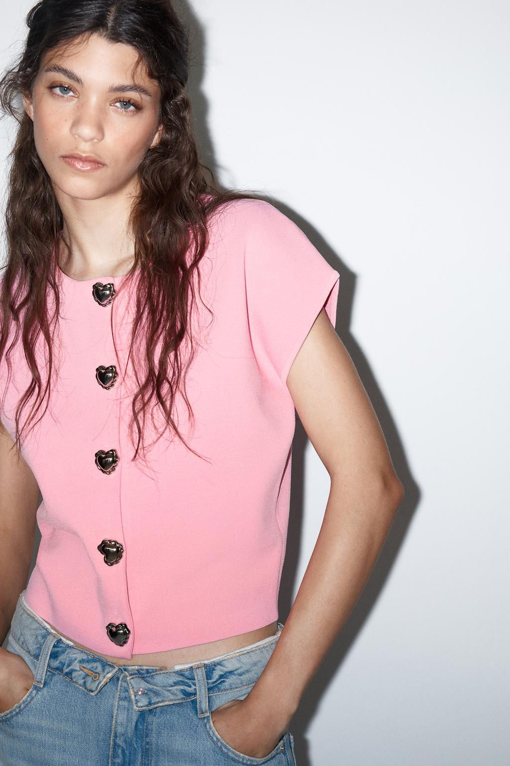 HEART BUTTON KNIT TOP - Zara фото 2