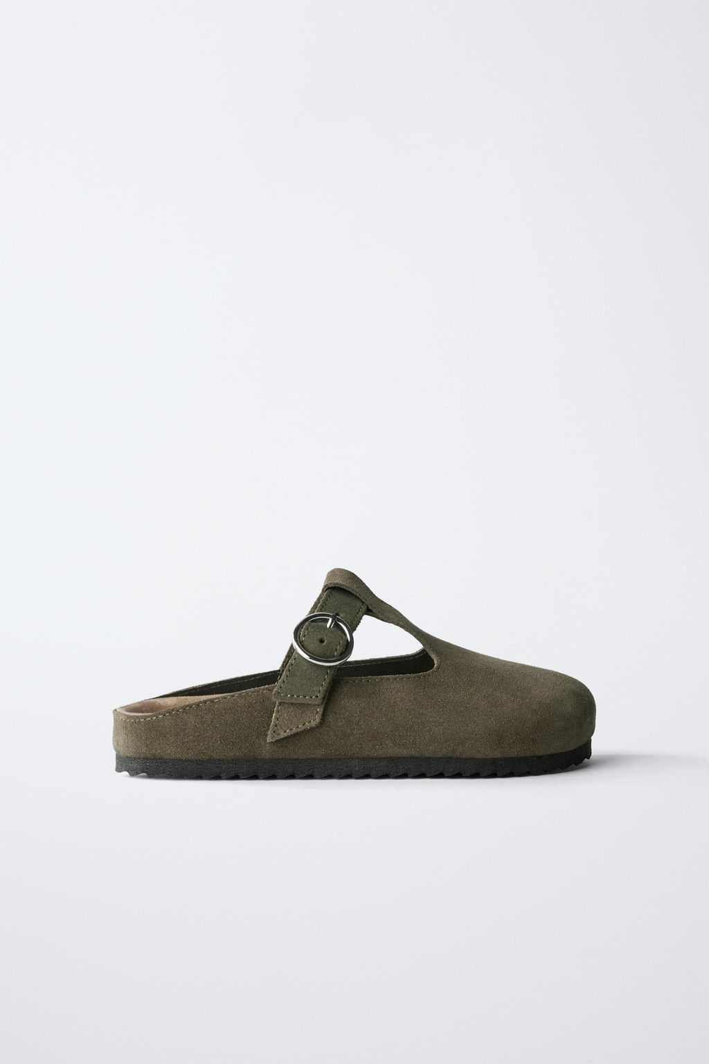 SPLIT SUEDE T-BAR CLOGS