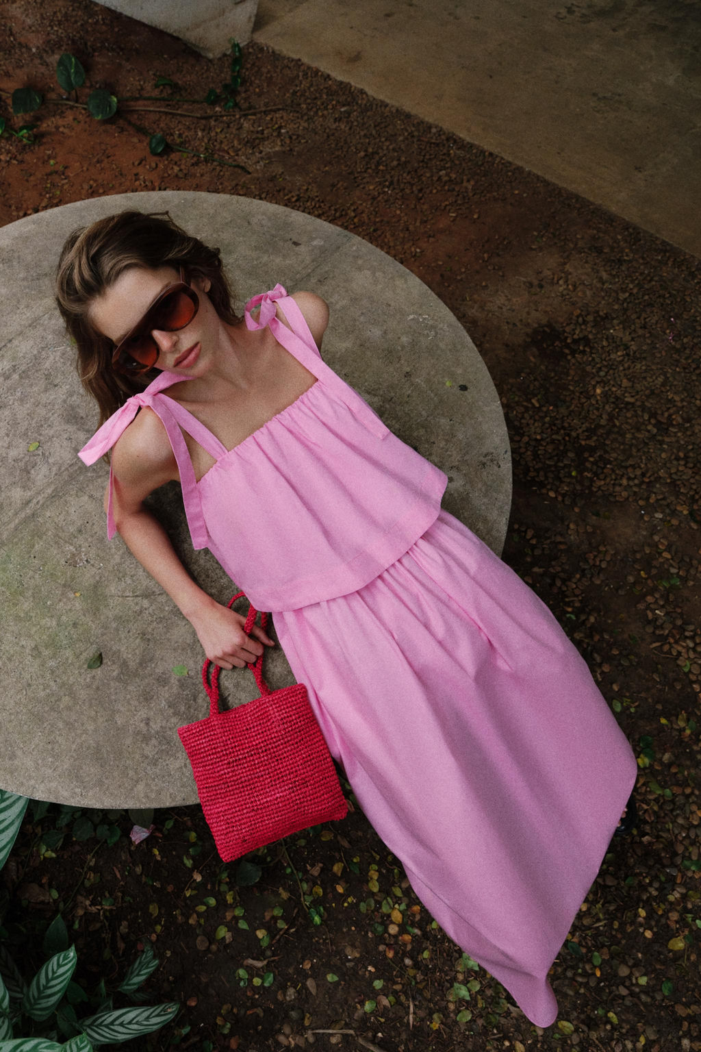 VESTIDO MIDI POPEL?N LAZOS / Rosa medio - Zara фото 7