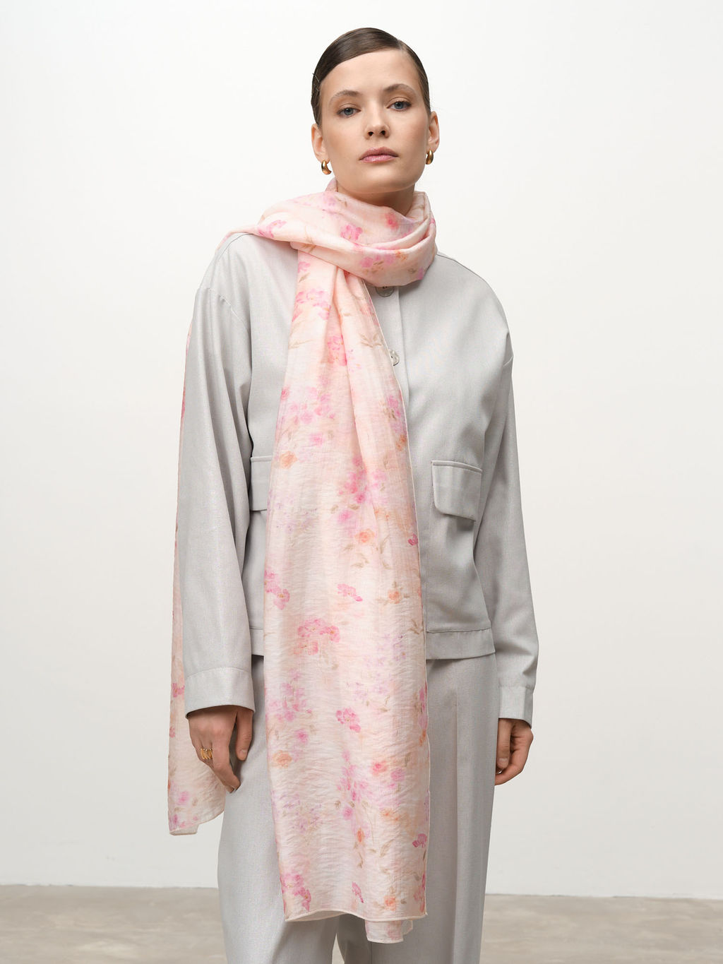 Палантин из тенселя 12025 розовый - SULTA фото 4