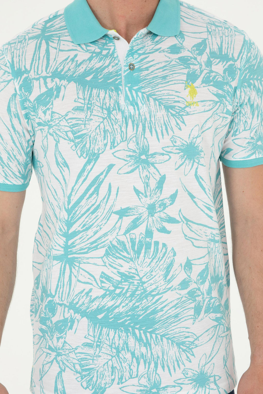 Футболка поло U.S. Polo Assn Regular Fit мятная из хлопка