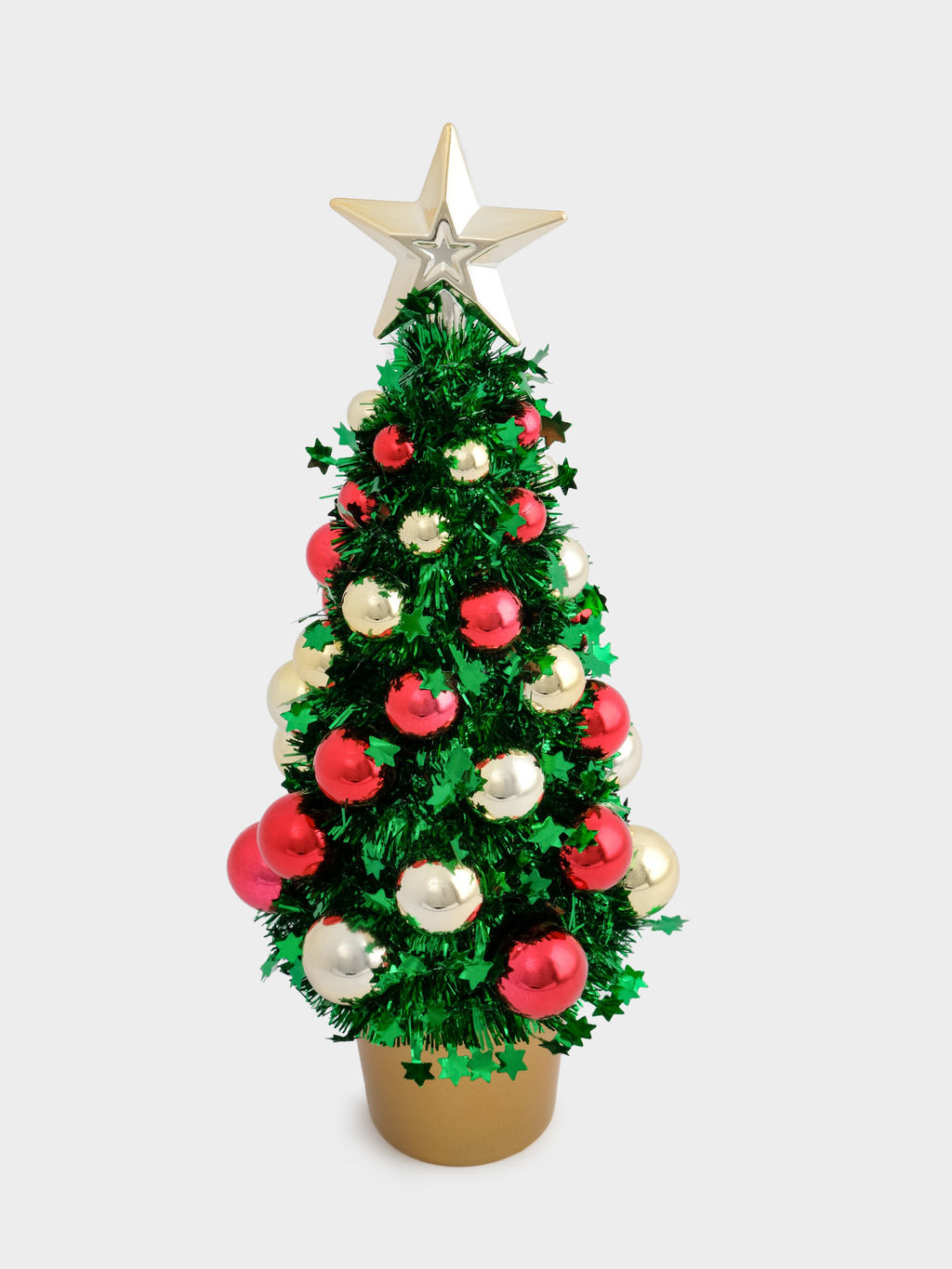 Ель искусственная, 30 см, с шарами, в горшке, мишура/пластик, зеленая, New year - Anna lafarg фото 5