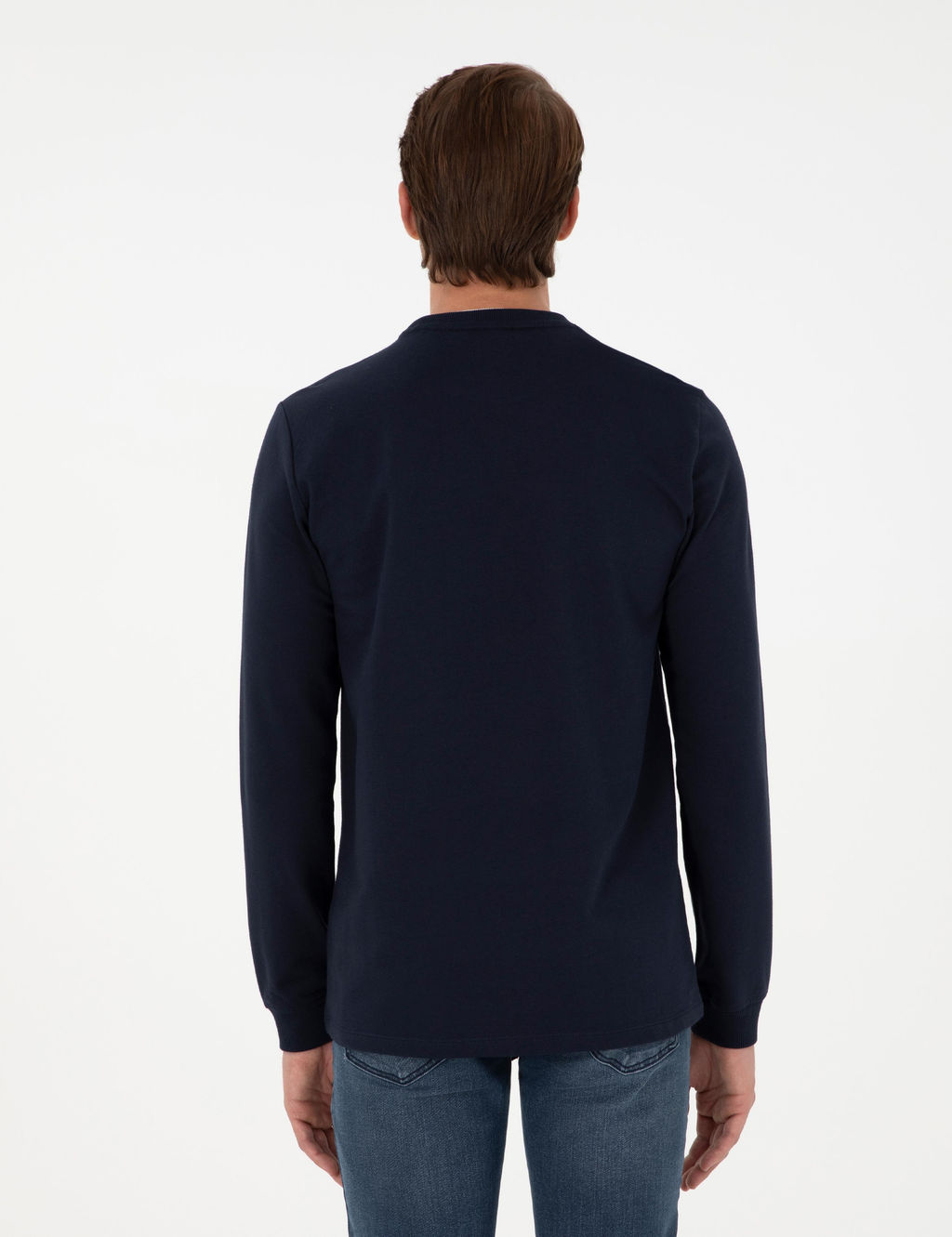 Lacivert Regular Fit Bisiklet Yaka Basic Sweatshirt - Pierre cardin фото 5