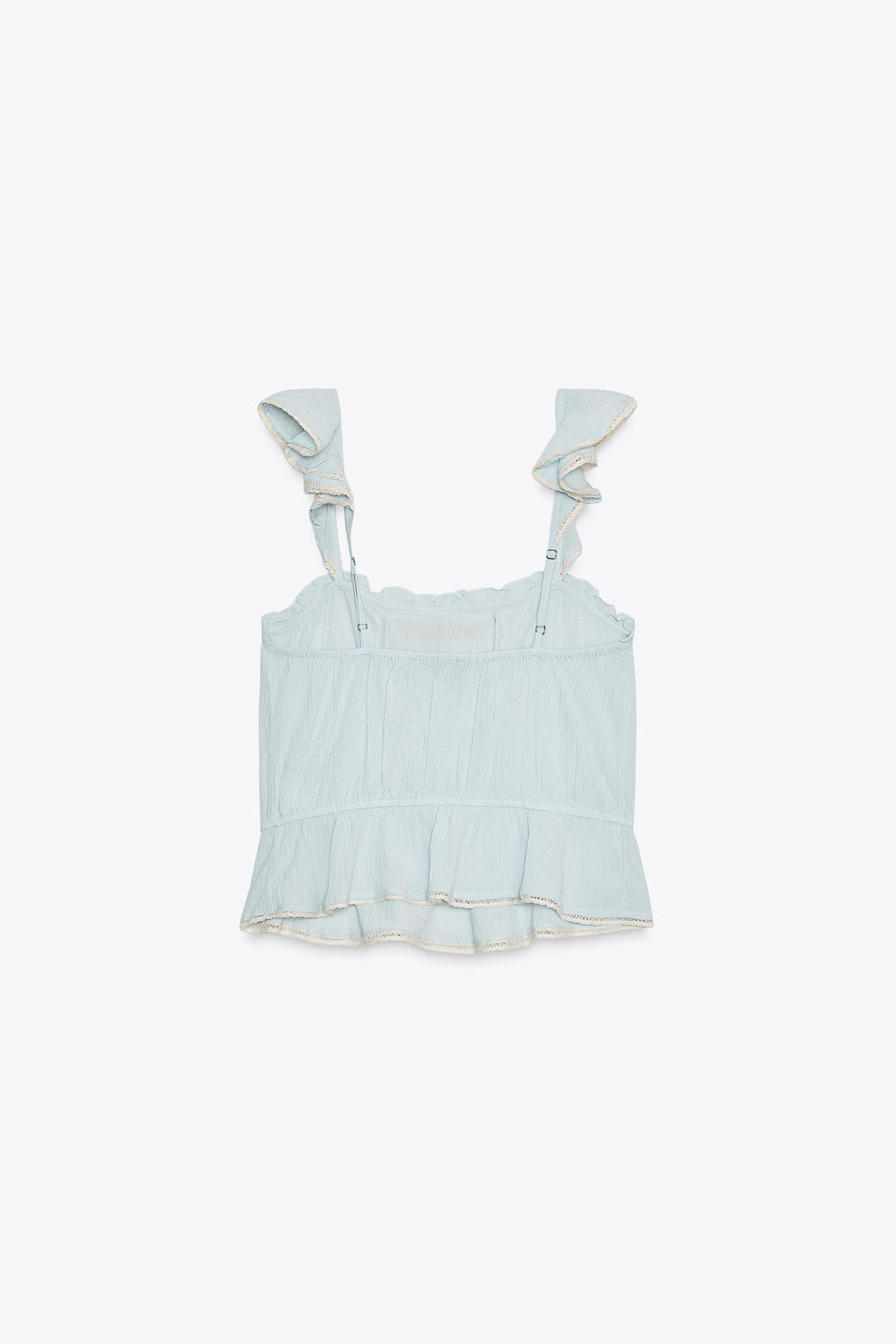 EMBROIDERED RUFFLE TOP - Zara фото 12