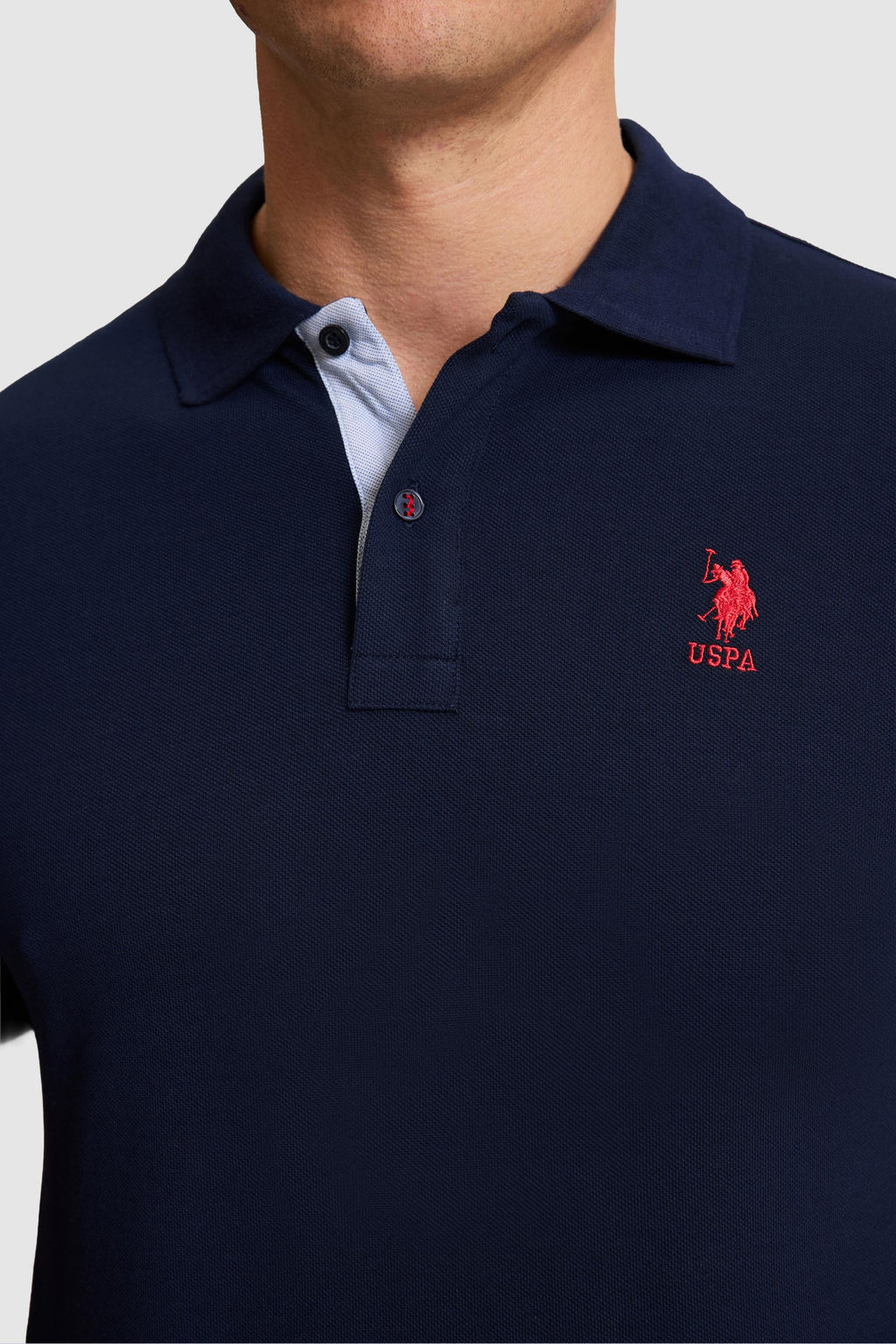 Erkek Lacivert Regular Fit Polo Yaka Basic Ti__rt