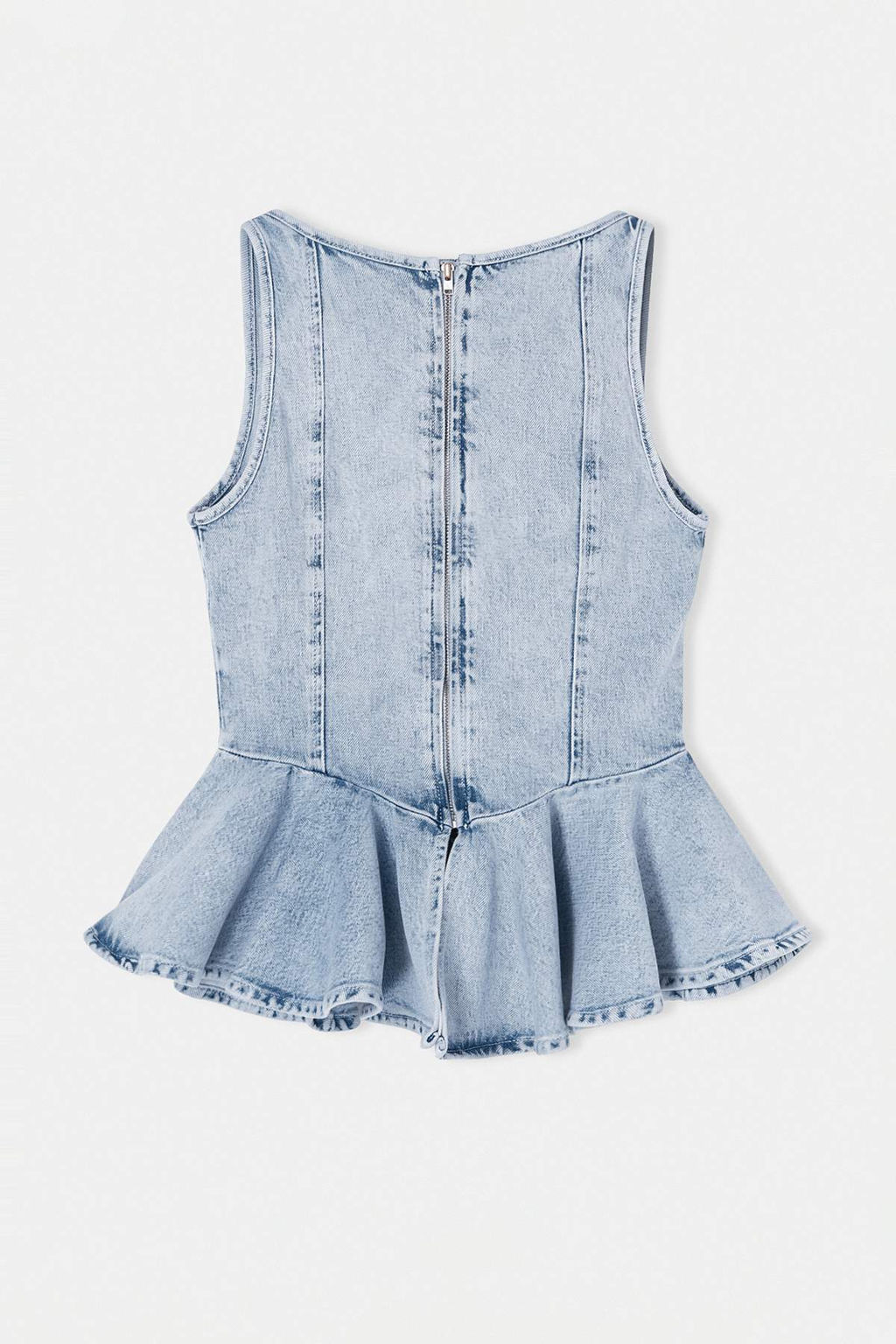 Limited Edition Ac?k Mavi Volanl? Az Esnek Denim Bluz TWOSS26BZ00576 - Trendyolmilla фото 7