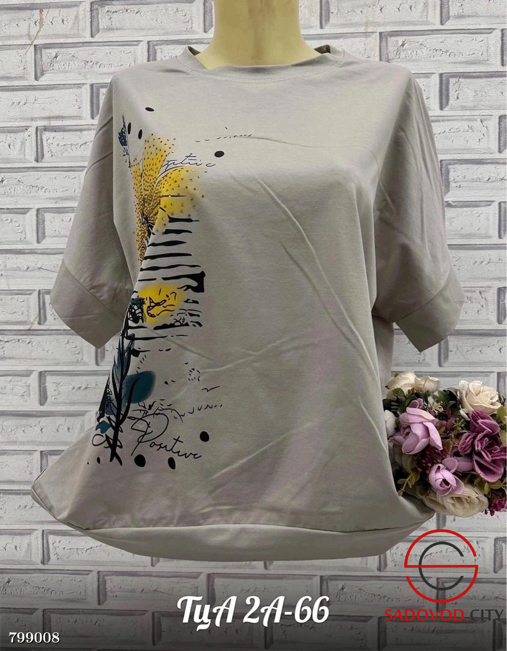 Футболка (сбоку цветы рисунок) - Bruno фото 3